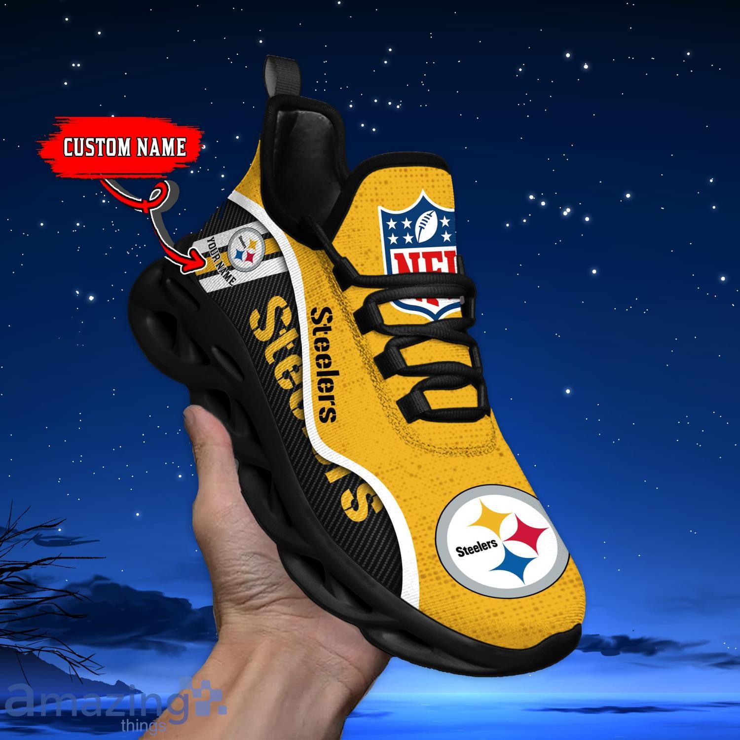 Pittsburgh Steelers Custom Name Men And Women Max Soul Shoes image Pittsburgh Steelers Custom Name Men And Women Max Soul Shoes Product Photo 5