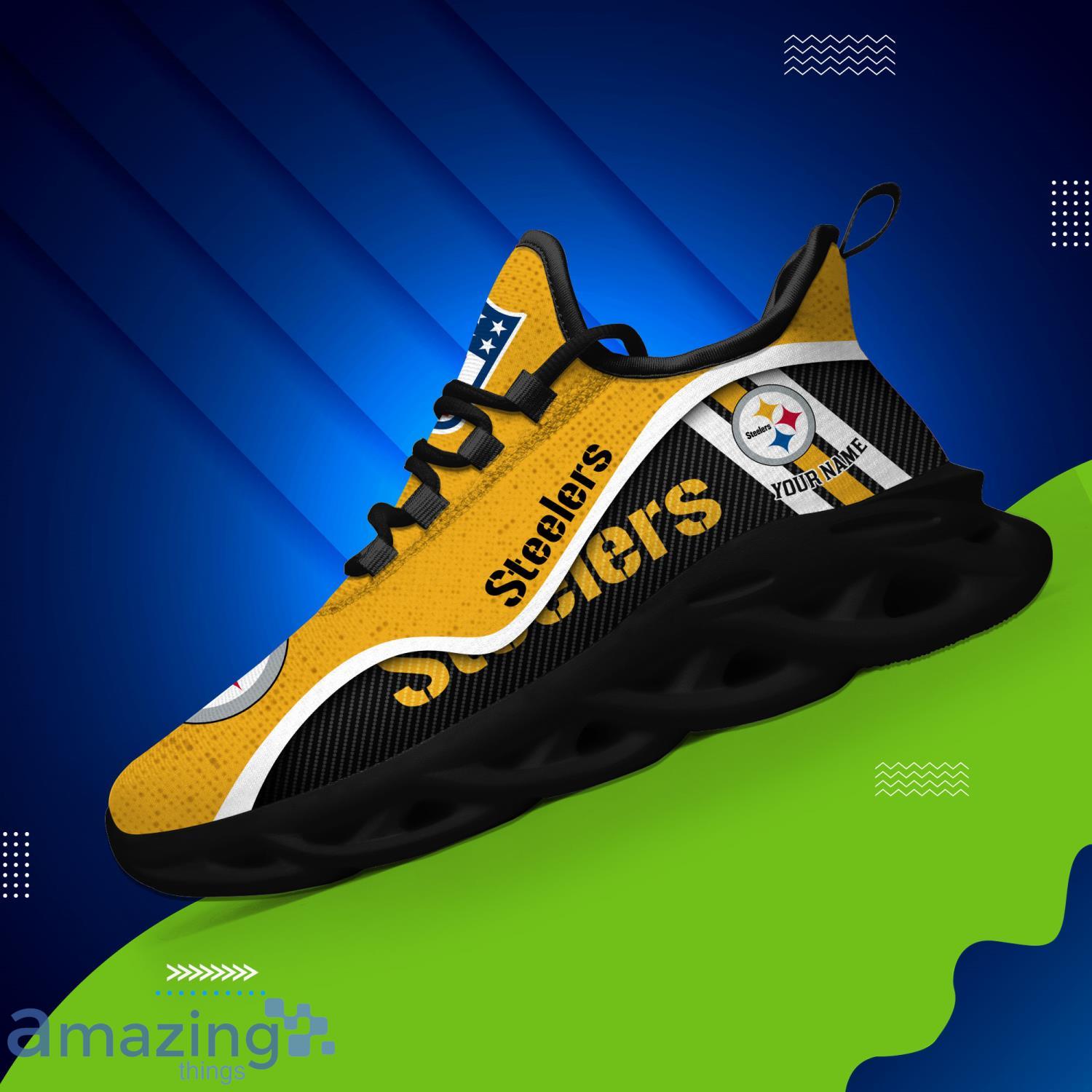 Pittsburgh Steelers Custom Name Men And Women Max Soul Shoes Product Photo 1 Pittsburgh Steelers Custom Name Men And Women Max Soul Shoes Product Photo 1