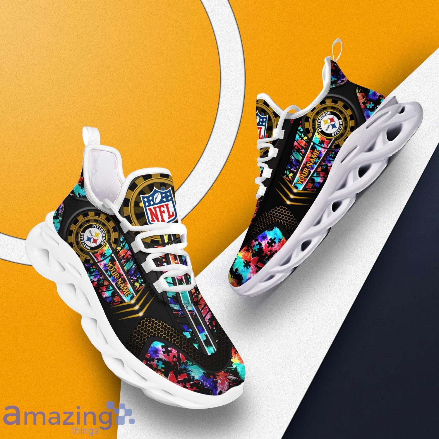 Personalized Pittsburgh Steelers Autism NFL Yeezy Sneakers Max