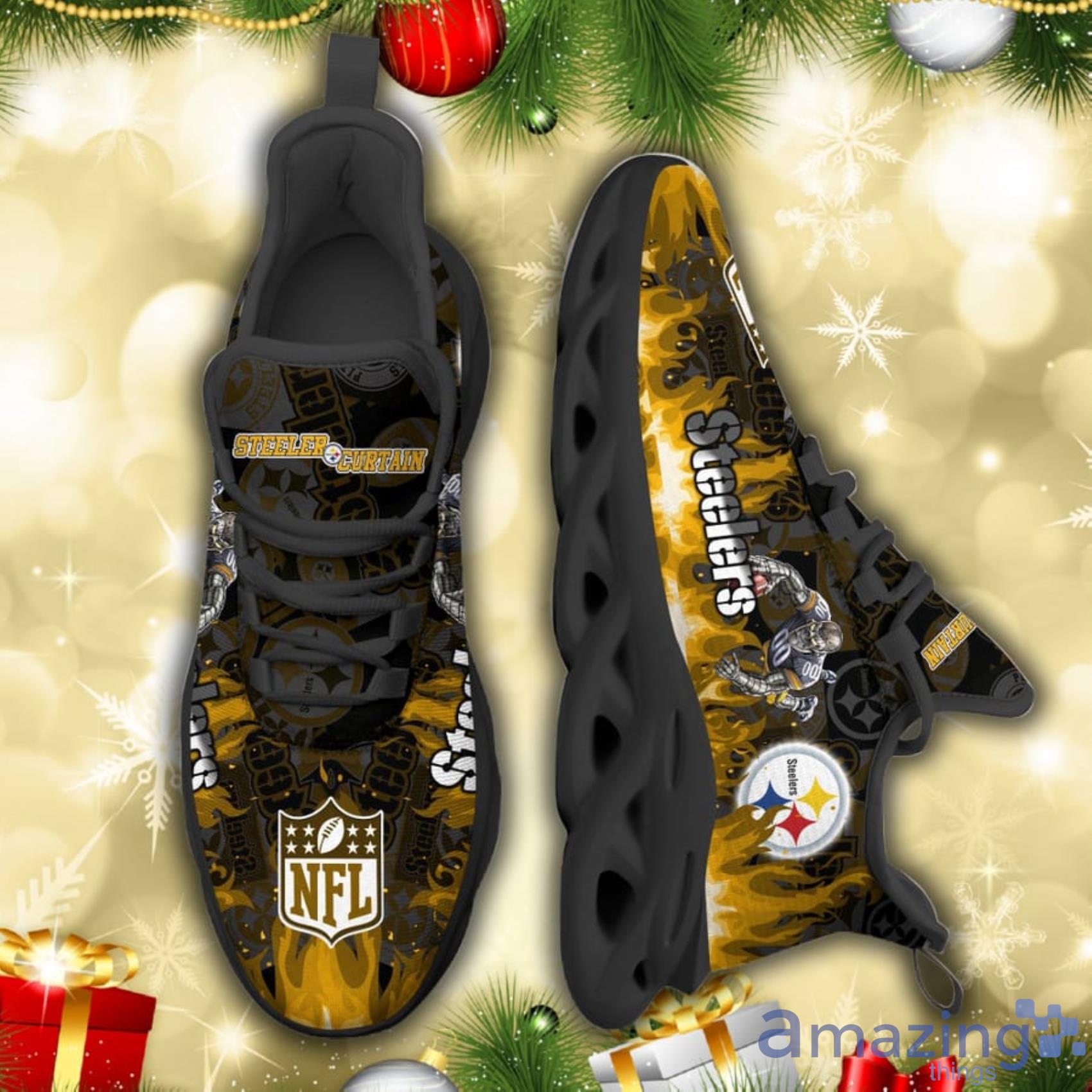 Pittsburgh Steelers NFL Fire Flame Pattern Max Soul Shoes Gift For