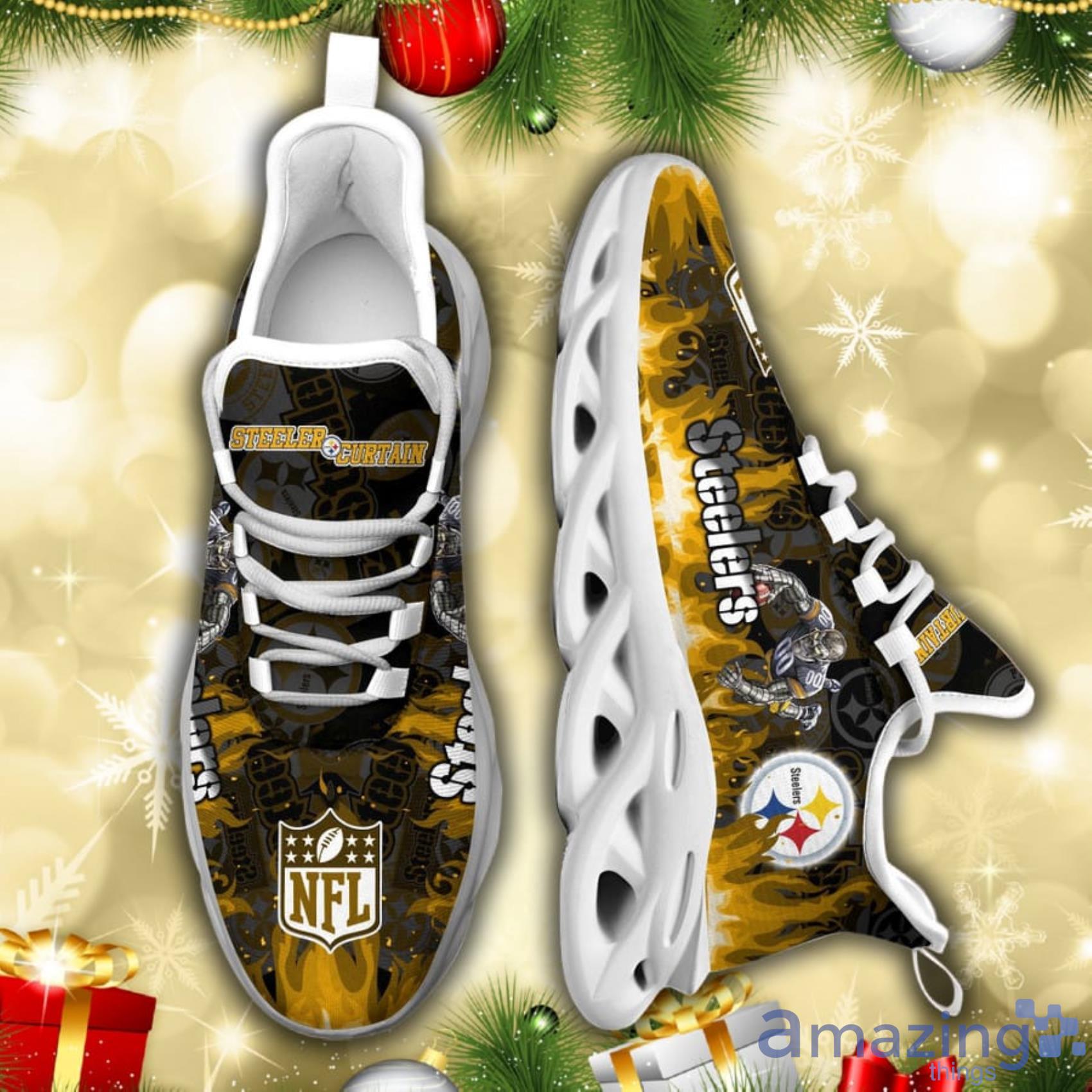 Pittsburgh Steelers NFL Fire Flame Pattern Max Soul Shoes Gift For Fans image Pittsburgh Steelers NFL Fire Flame Pattern Max Soul Shoes Gift For Fans Product Photo 6