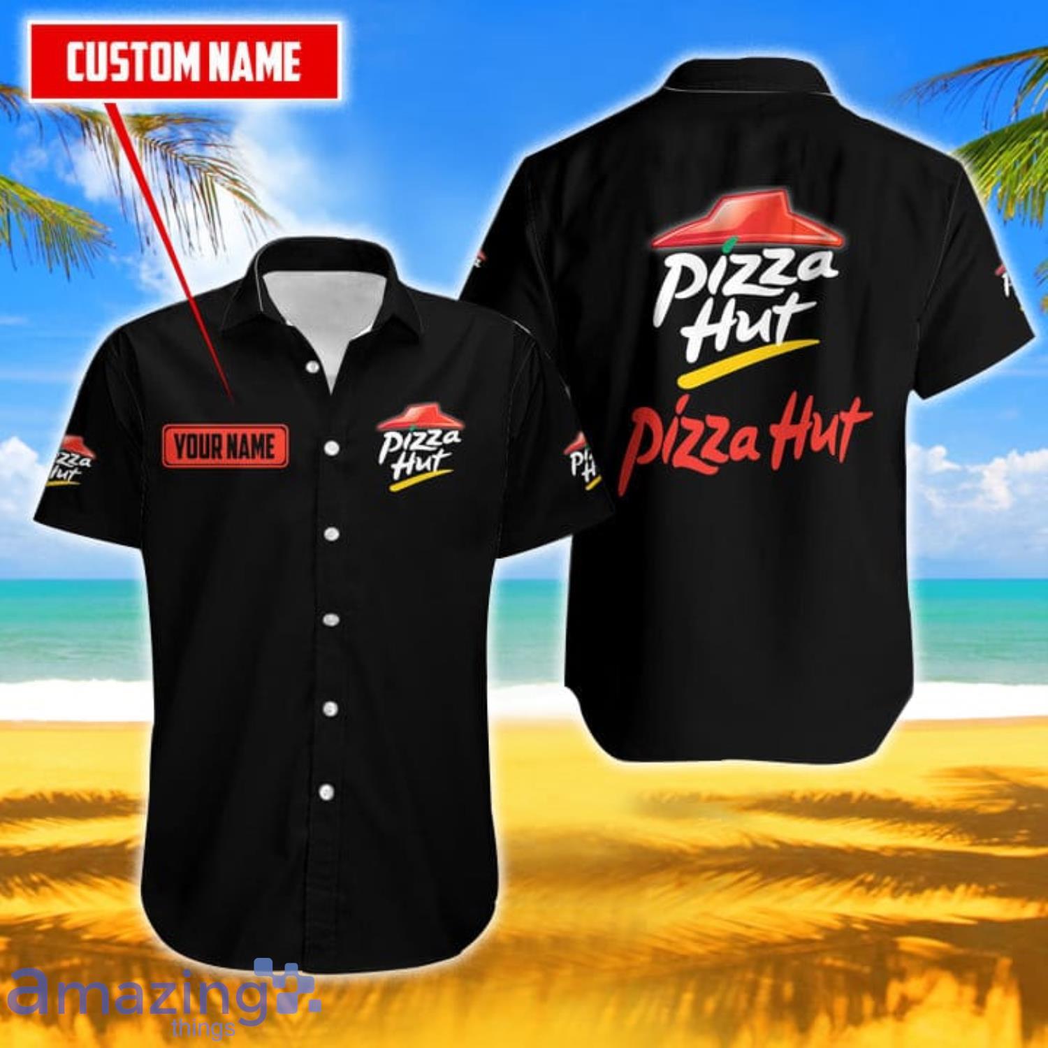 Pizza Hut Hawaiian Shirts, Beach Short, hawaii short, beach shirt