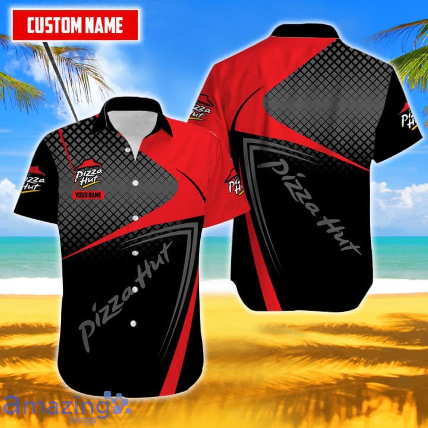 Pizza Hut Personalized Name Hawaiian Shirt Gift For Summer Vacation Product Photo 1