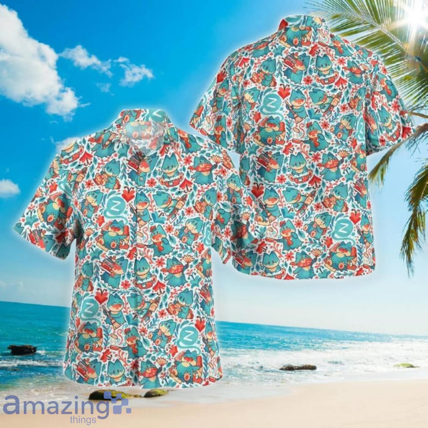 Pkm Munchlax Seamless Aloha Summer Gift Hawaiian Shirt Product Photo 1