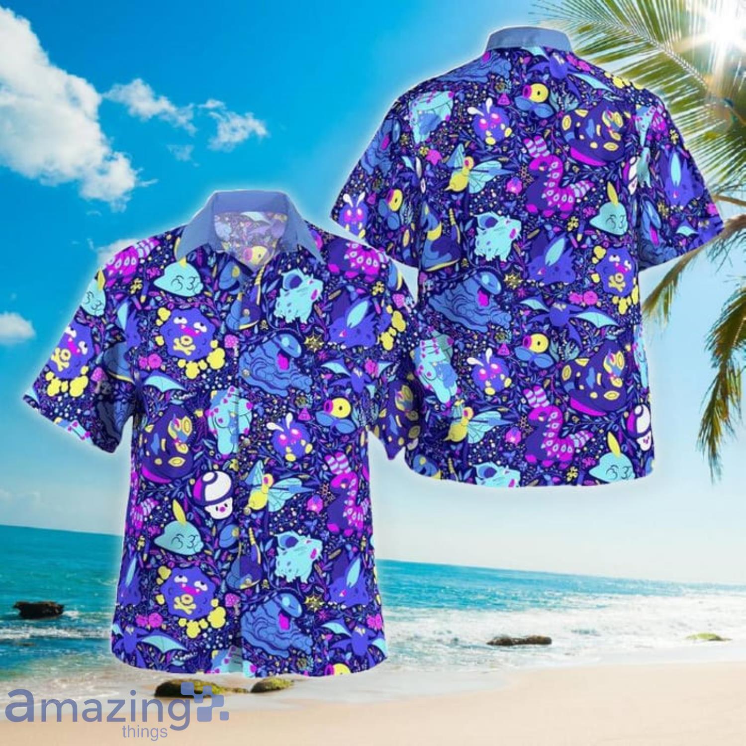 Poison Pokemon Beach Lover Aloha Summer Gift Hawaiian Shirt Product Photo 1