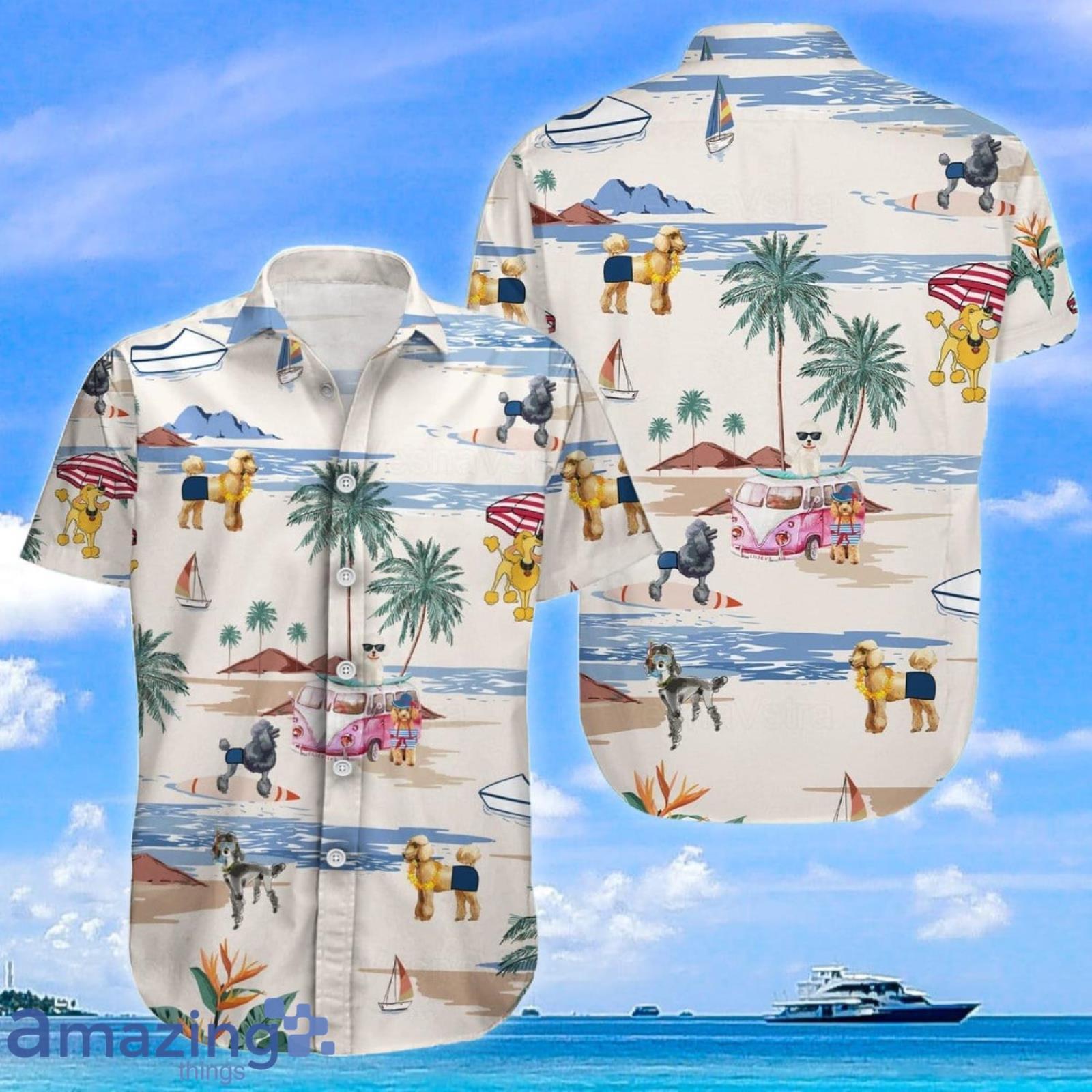 Poodle Hawaiian Shirt And Shorts Poodle Men Poodle Beach Shirt Poodle Shirts image Poodle Hawaiian Shirt And Shorts Poodle Men Poodle Beach Shirt Poodle Shirts Product Photo 2