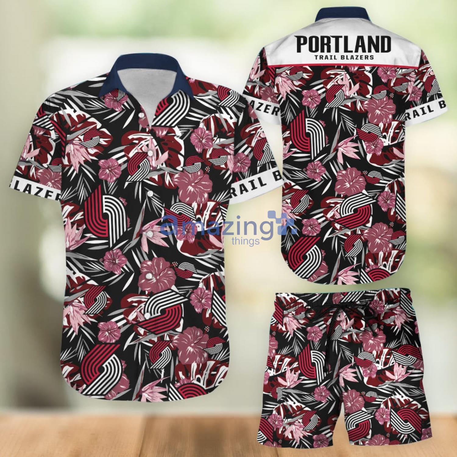 Portland Trail Blazers Aloha Combo Hawaiian Shirt And Shorts Gift For Summer Vacation Product Photo 1