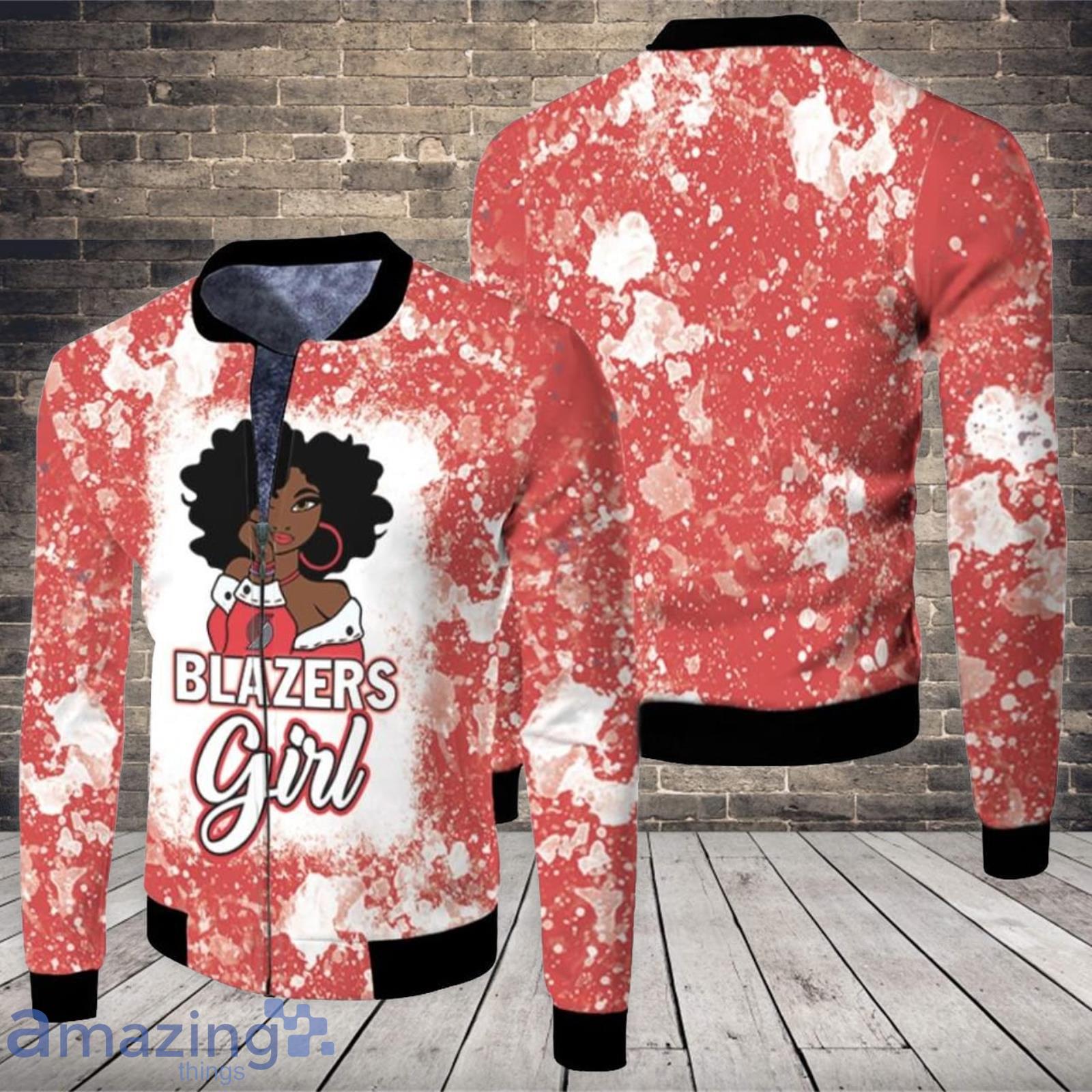 Portland Trail Blazers Girl African Girl NBA Team Gift For Portland Trail Blazers Fans Fleece Bomber Jacket Product Photo 1