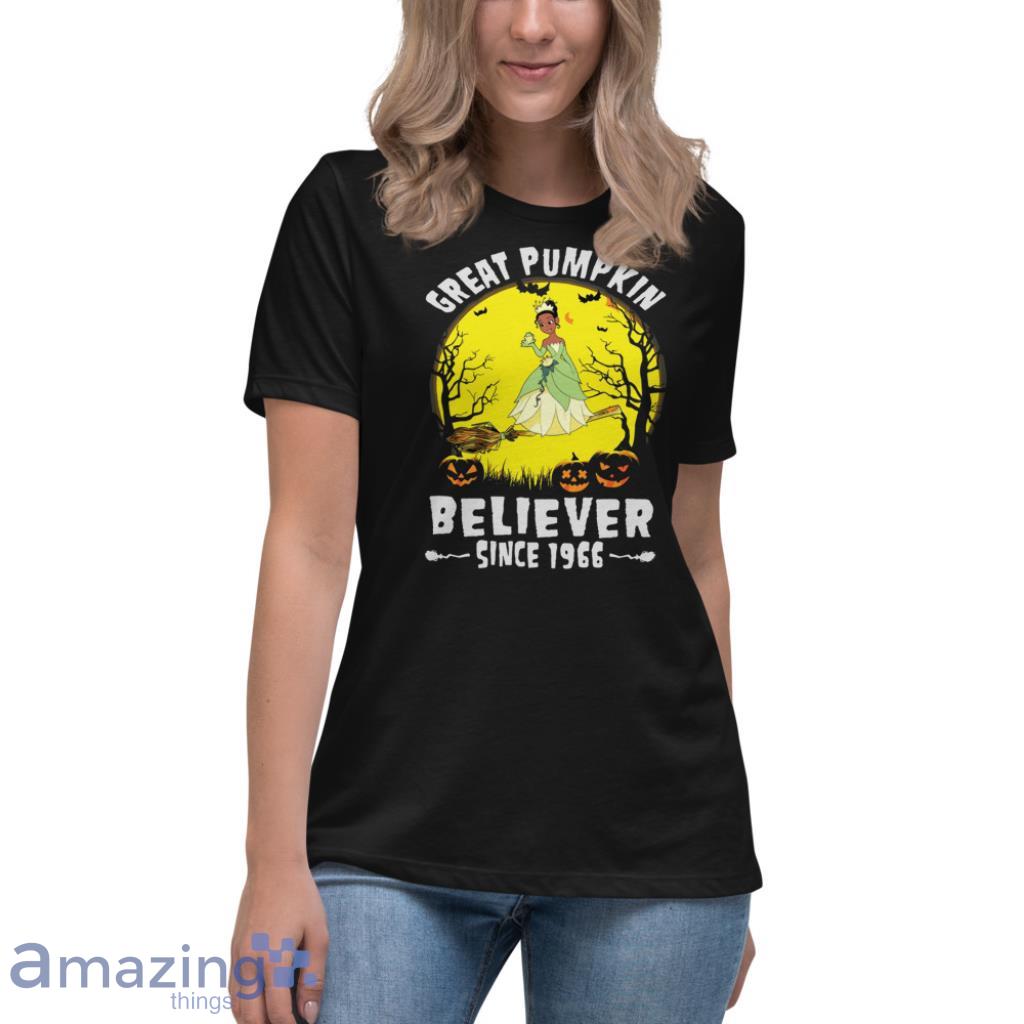 Princess And The Frog Great Pumpkin Believer Since 1966 Halloween Shirt image Princess And The Frog Great Pumpkin Believer Since 1966 Halloween Shirt - Womens Relaxed Short Sleeve Jersey Tee