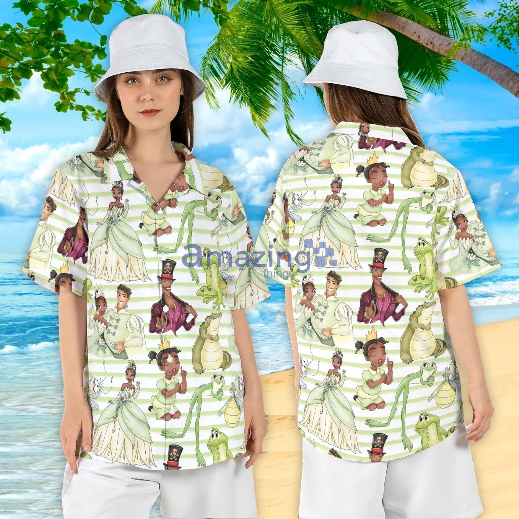 Princess And The Frog Hawaiian Shirt Princess Tiana Short Sleeve Shirt Disneyworld Princess Disneyland Summer Aloha Shirt Product Photo 1