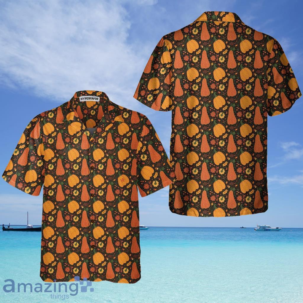 Pumpkin And Falling Leaves Hawaiian Shirt, Fall Thanksgiving Shirt, Gift For Thanksgiving Day - Pumpkin And Falling Leaves Hawaiian Shirt, Fall Thanksgiving Shirt, Gift For Thanksgiving Day