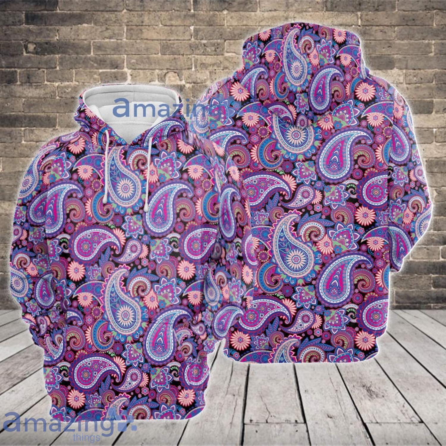 Purple Paisley Men And Women 3D All Over Print Hoodie For Fans Product Photo 1