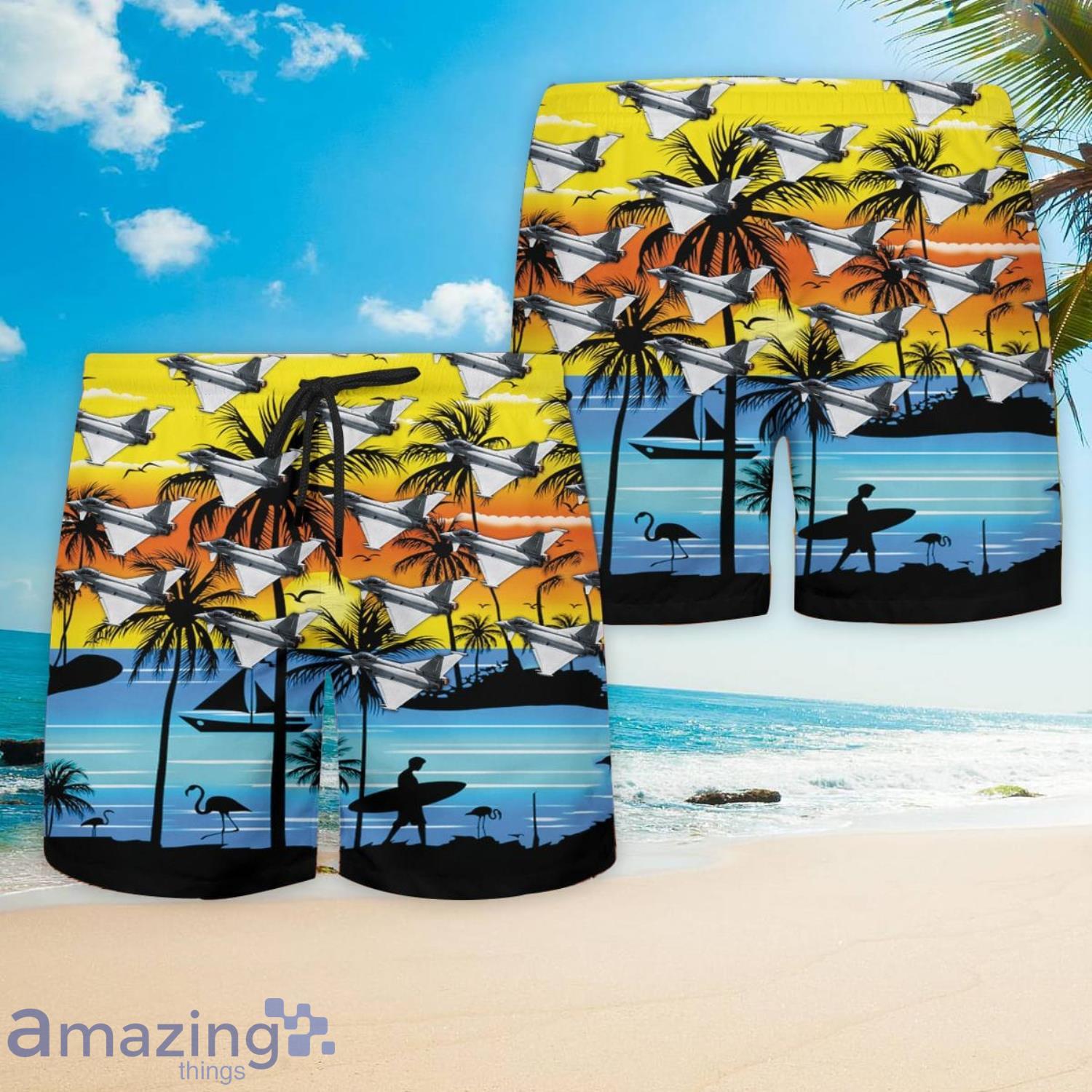 RAF Eurofighter Typhoon FGR4 Hawaiian Shirt And Shorts Summer Gift image RAF Eurofighter Typhoon FGR4 Hawaiian Shirt And Shorts Summer Gift Product Photo 2