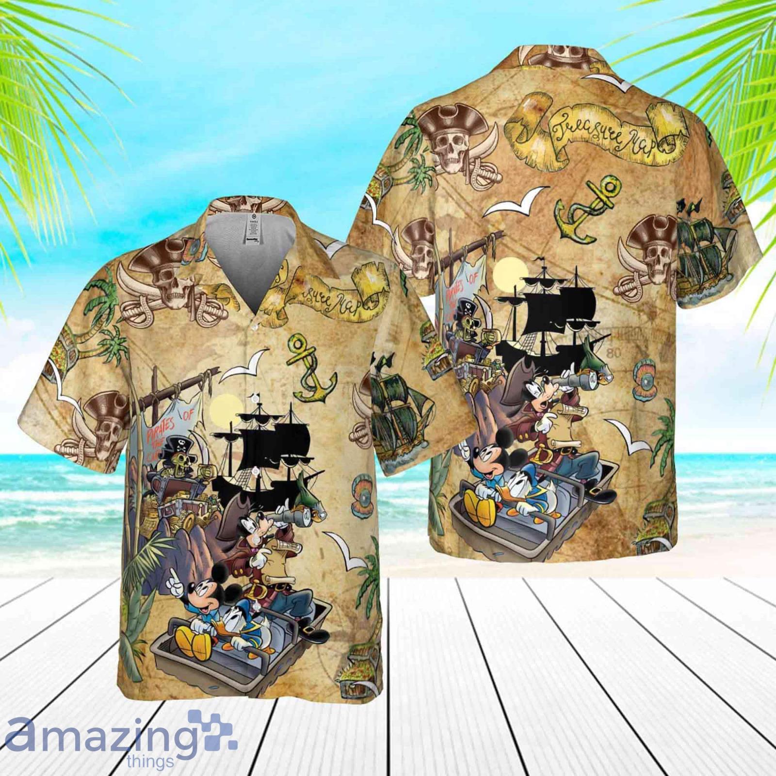 Retro Pirated of the Caribbean Mickey and Friends Mickey Caribbean Hawaiian Shirt Product Photo 1