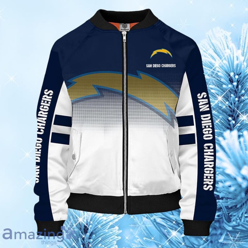 San Diego Chargers NFL Blue Bomber Jacket 3D - San Diego Chargers NFL Blue Bomber Jacket 3D