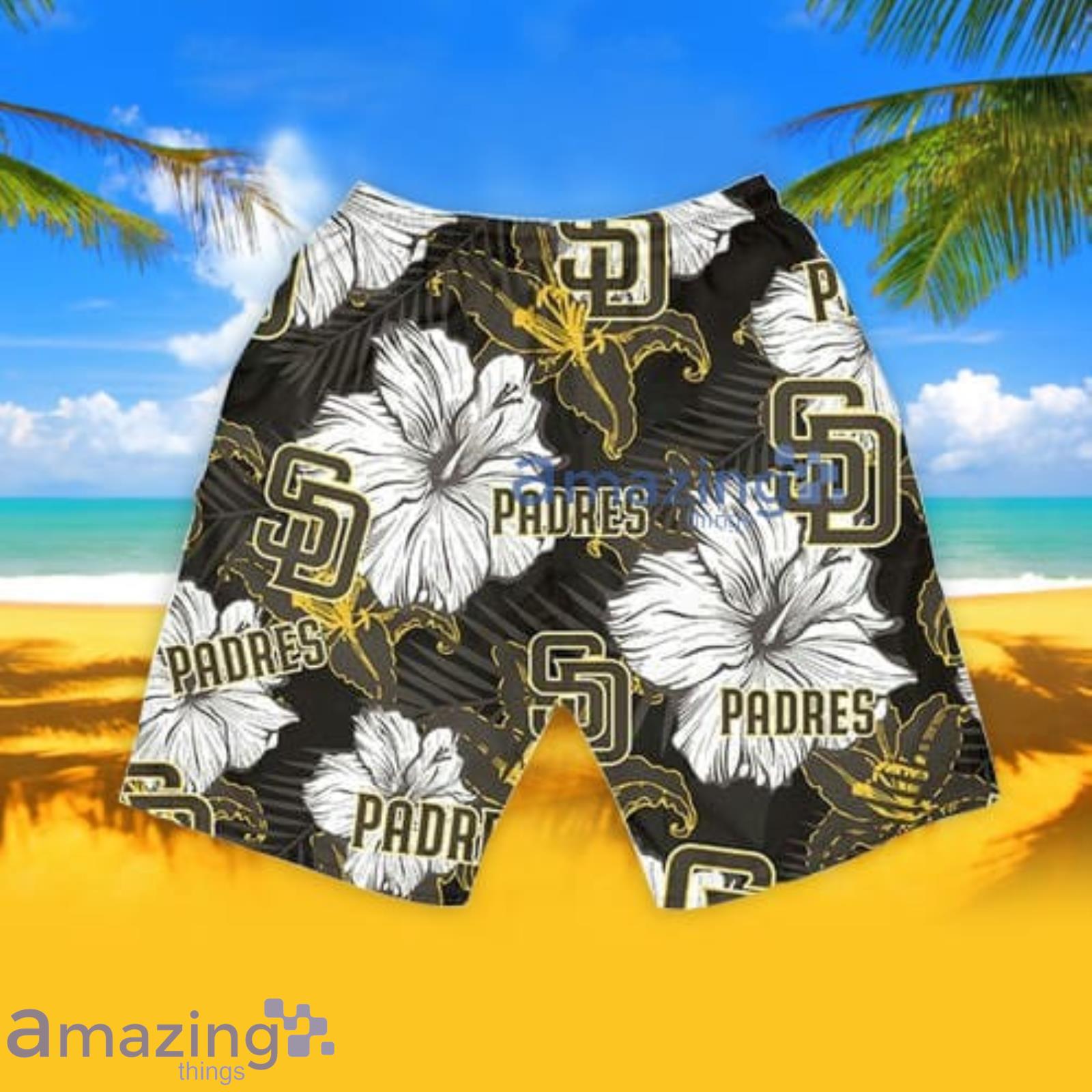 San Diego Padres Sea Island Pattern Hawaiian Shirt And Shorts