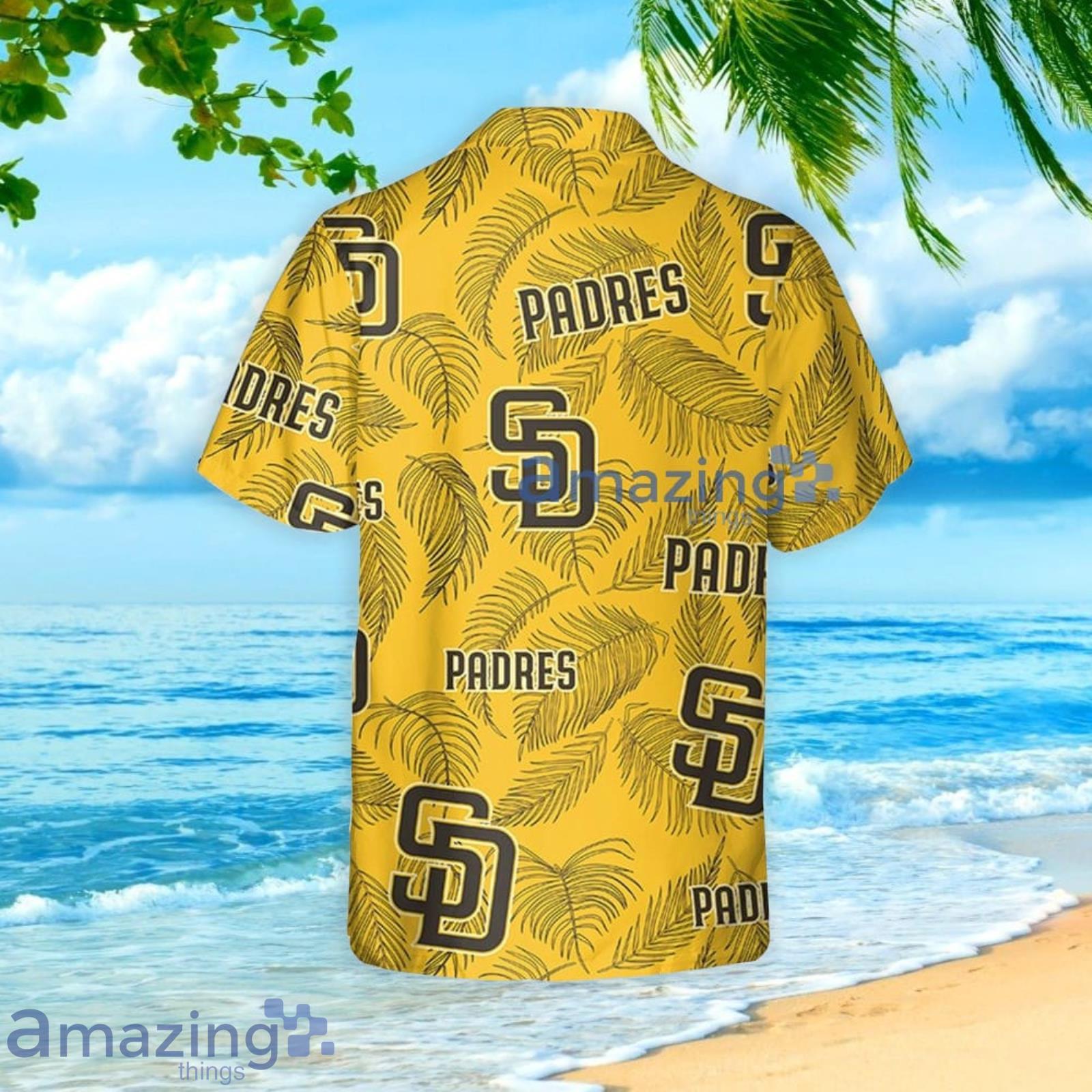 San Diego Padres Hawaiian Shirt Palm Leaves Pattern, Vacation Gift