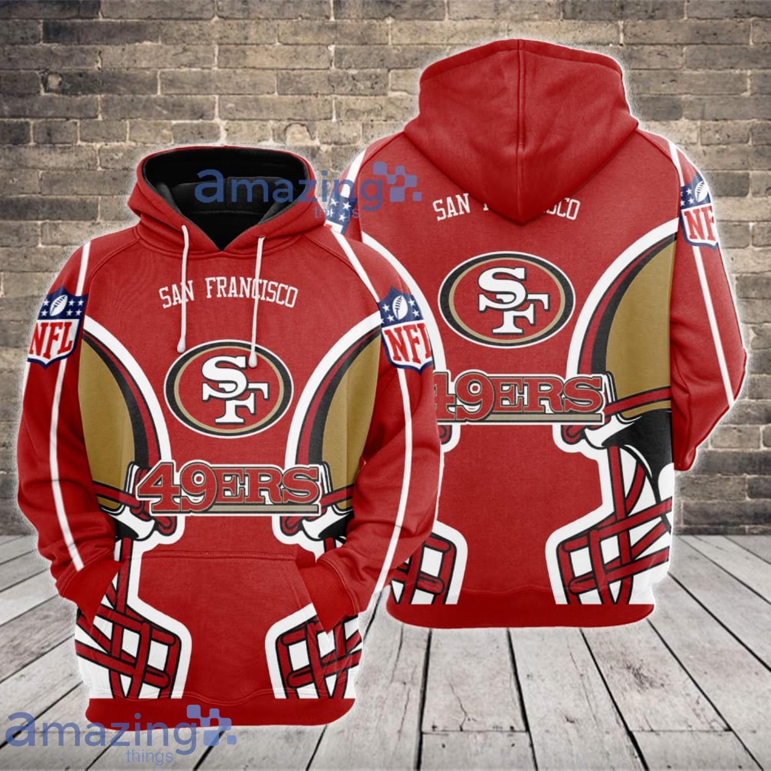 San Francisco 49ers NFL Red Hoodie, Zip Hoodie 3D All Over Print