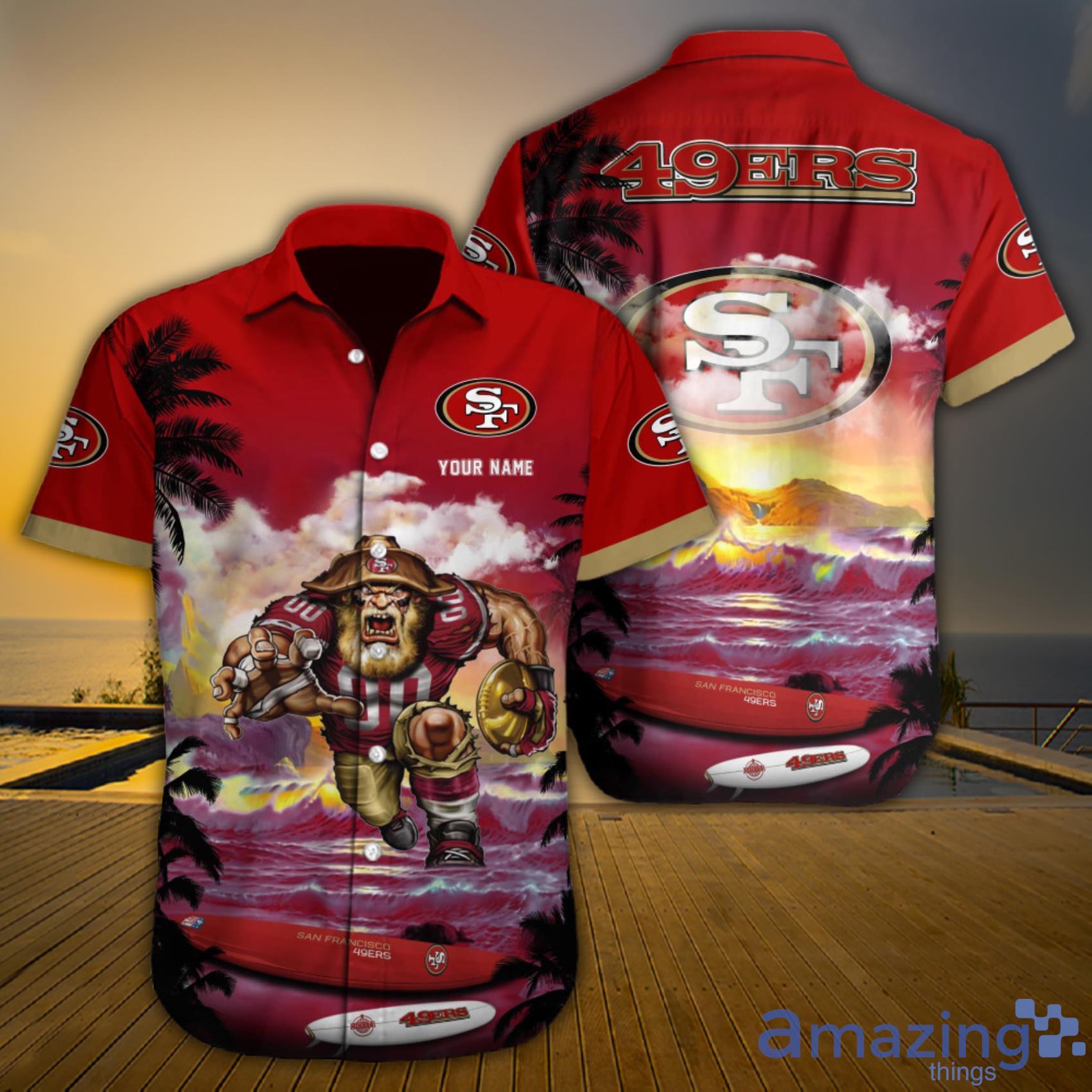 San Francisco 49ers Custom Name NFL Hawaiian Shirt And Shorts Gift