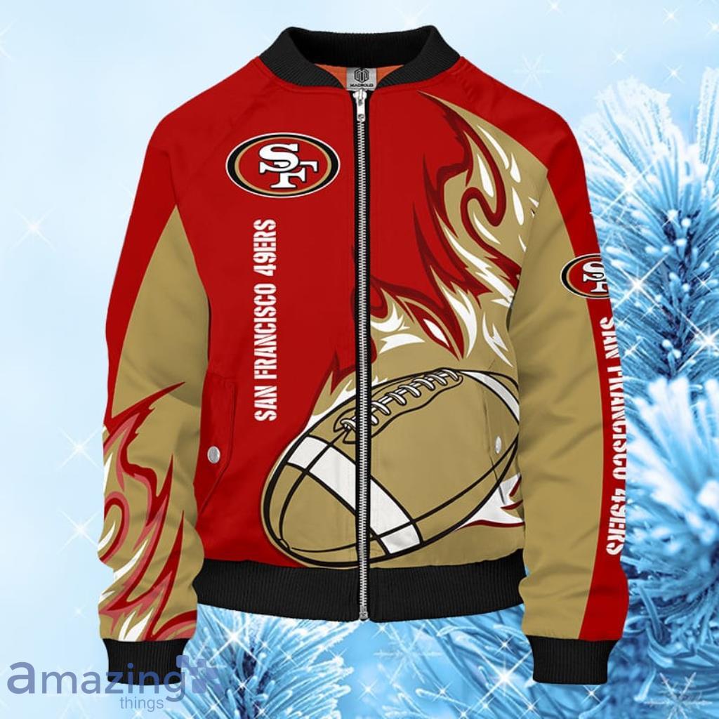 San Francisco 49ers NFL Red Unisex Bomber Jacket 3D - San Francisco 49ers NFL Red Unisex Bomber Jacket 3D