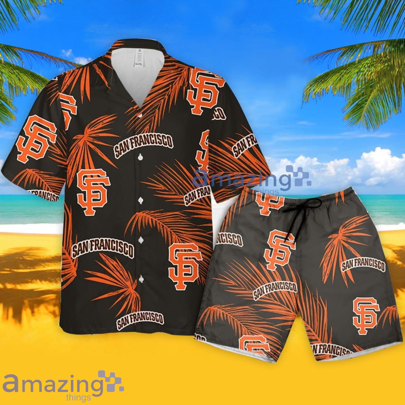 San Francisco Giants Hawaiian Sketch Palm Leaves Shirt, Best Gift