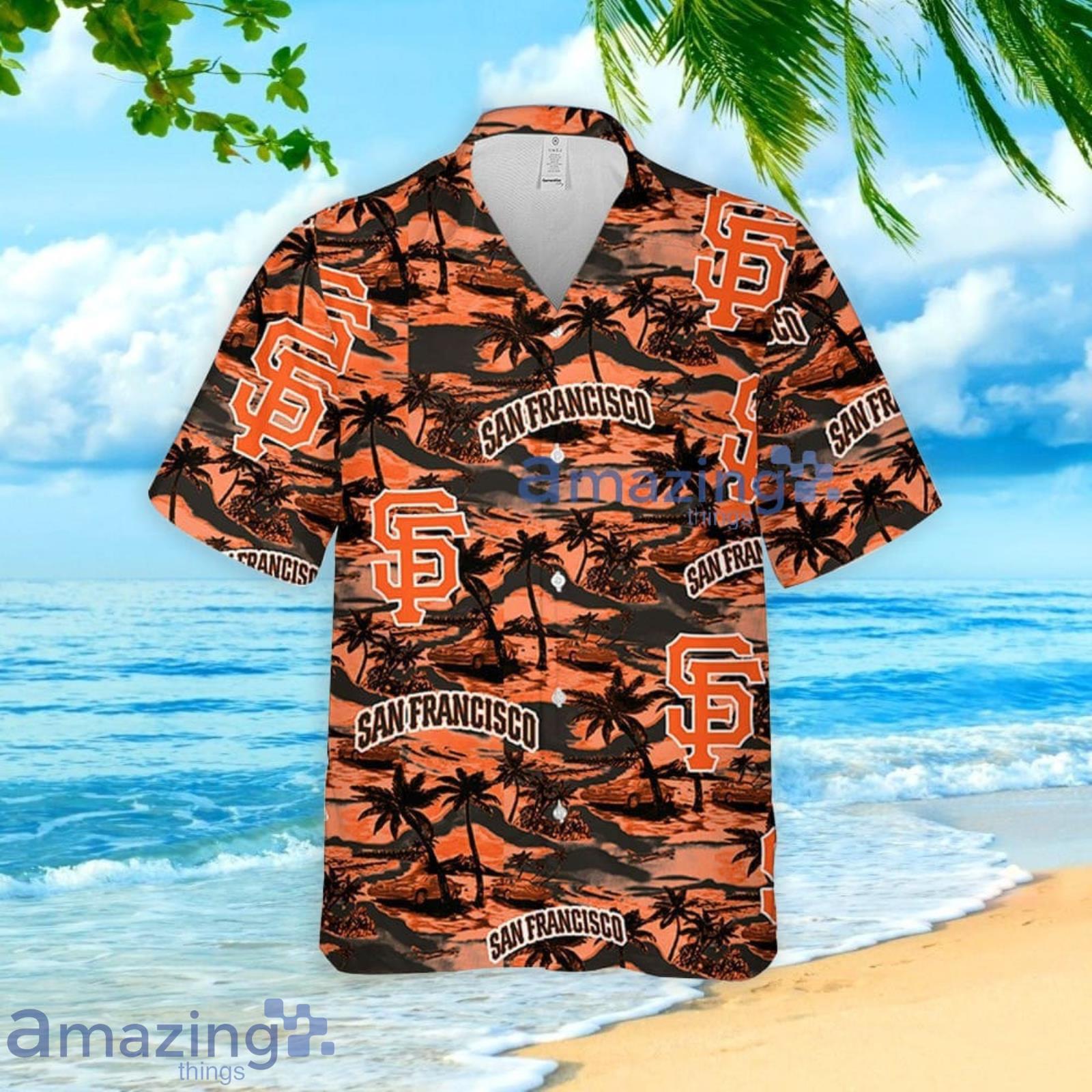 San Francisco Giants Sea Island Pattern Hawaiian Shirt And Shorts Summer  Gift For Giants Fans
