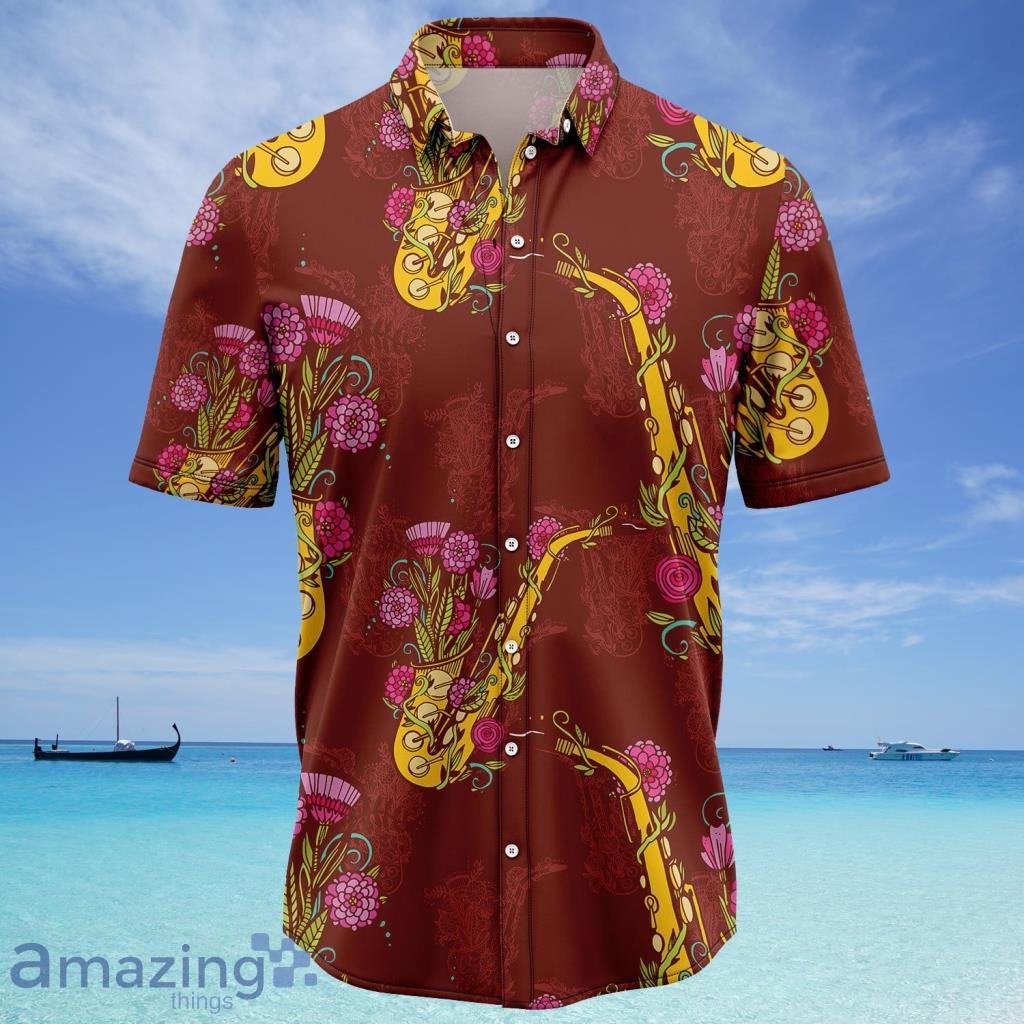 Saxophone Flower Tropical Hawaiian Shirt - Saxophone Flower Tropical Hawaiian Shirt