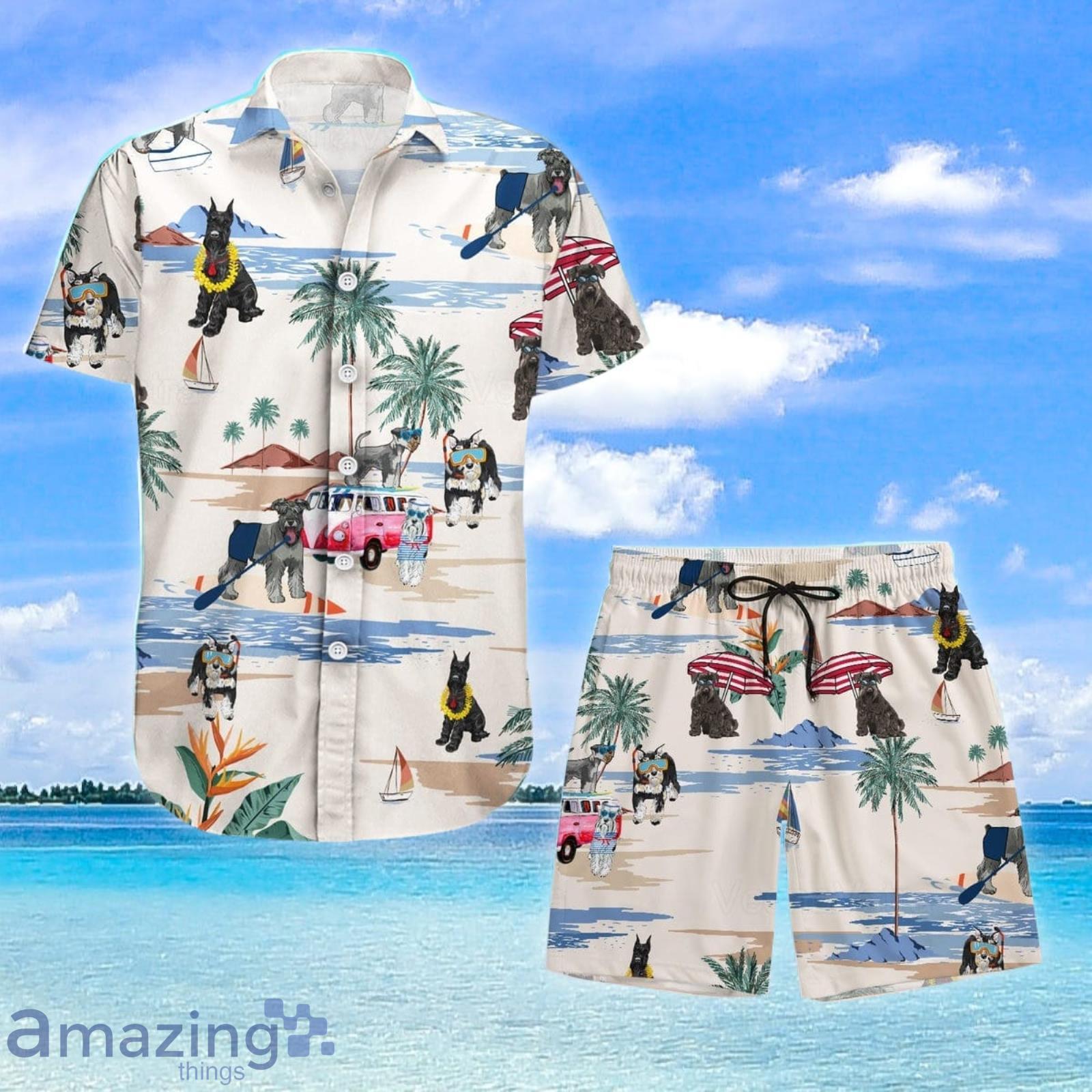 Schnauzer Hawaiian Shirt And Shorts Schnauzer Schnauzer Summer Shirt Button Up Shirt Product Photo 1