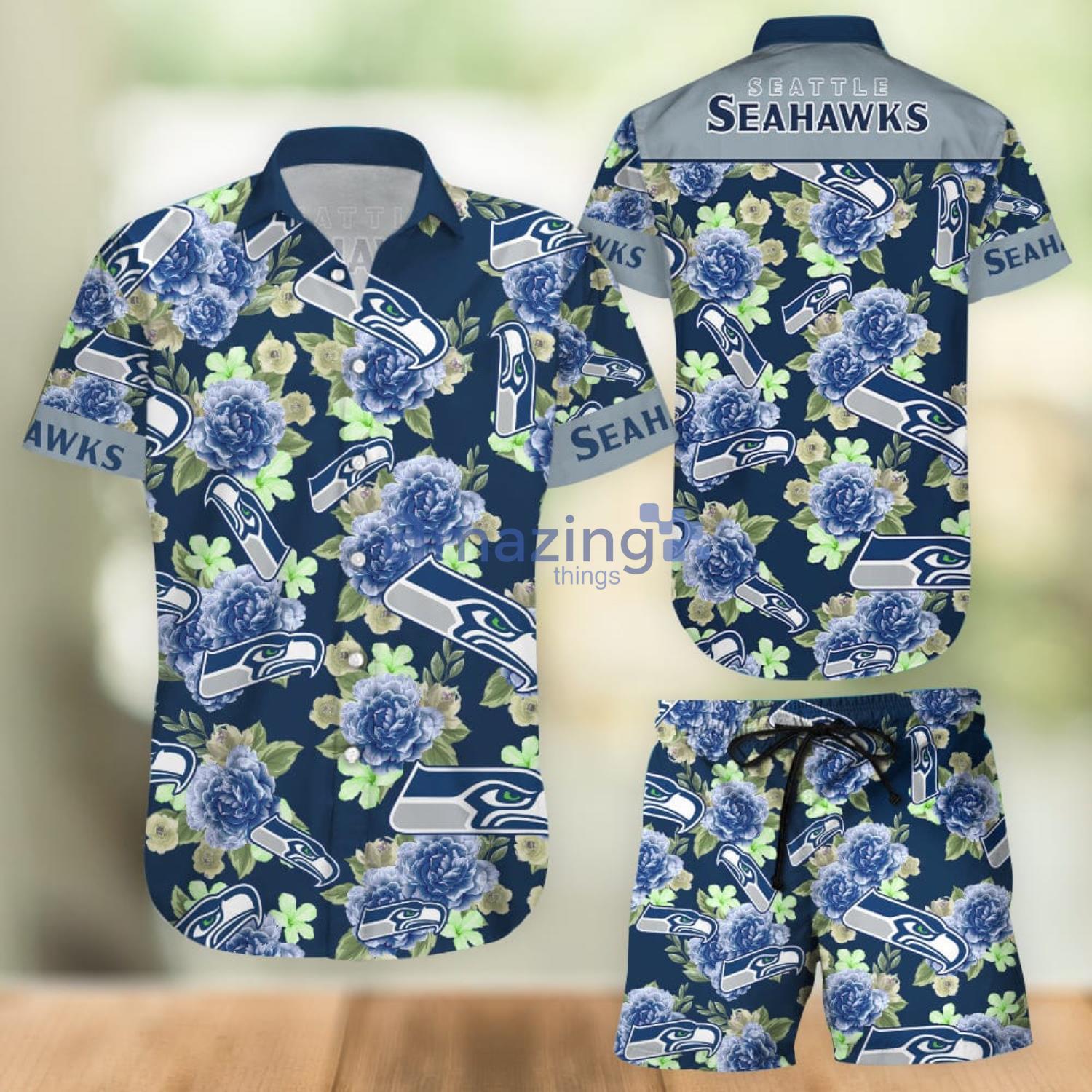 Seahawks Nfl Aloha Combo Hawaiian Shirt And Shorts Gift For Summer Vacation Product Photo 1