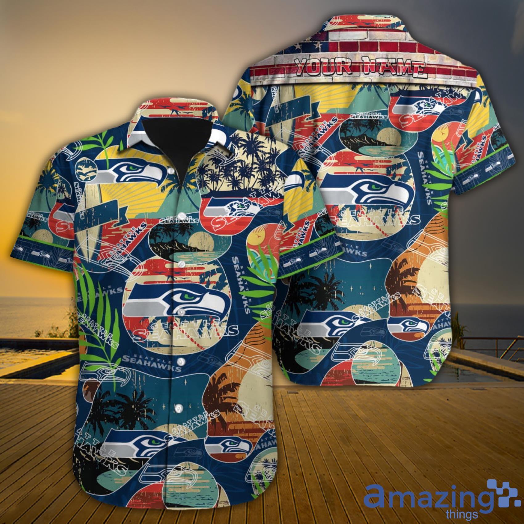 Seattle seahawks Custom Name NFL Hawaiian Shirt And Shorts Gift