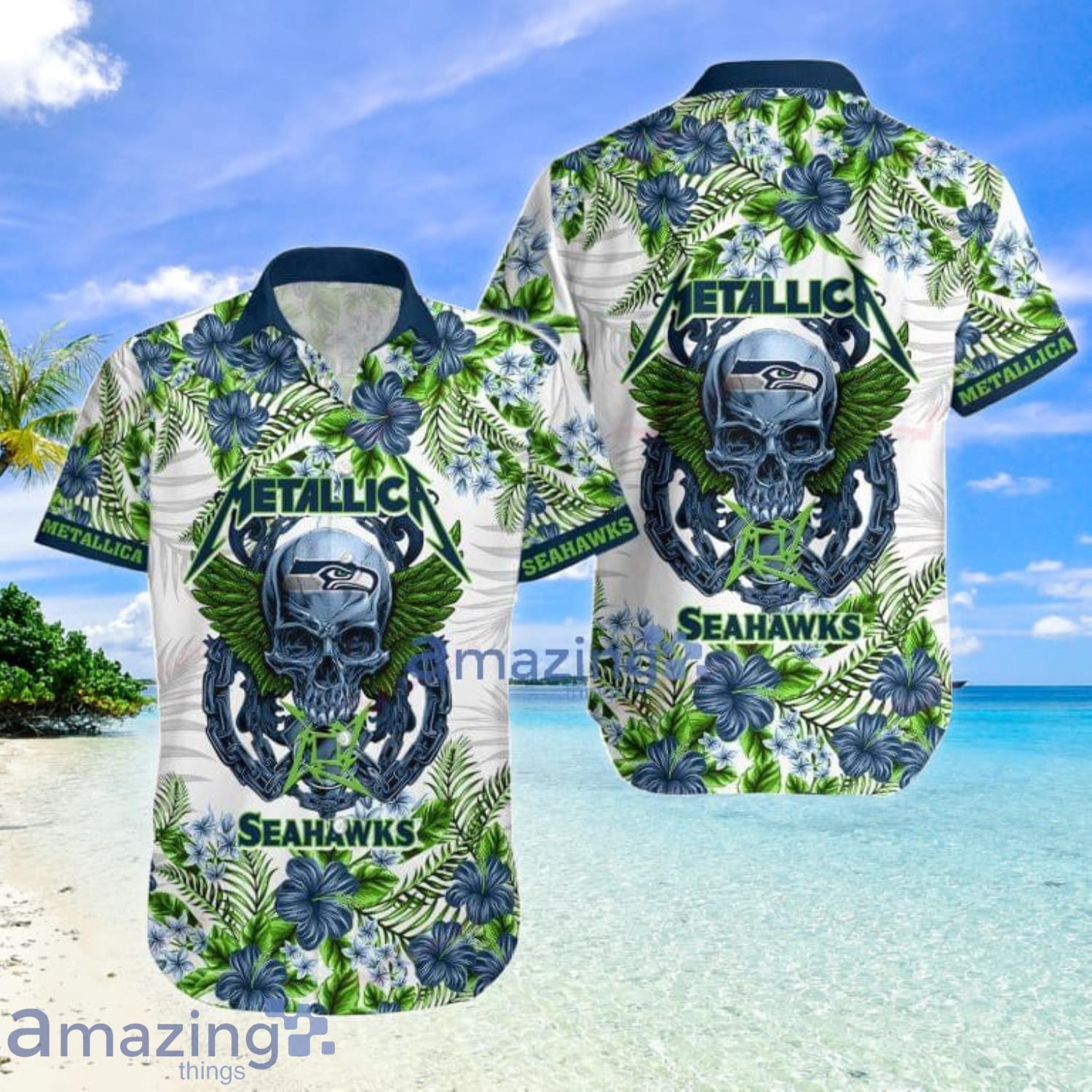 Seattle seahawks Skull NFL Hawaii Shirt For Men And Women Gift