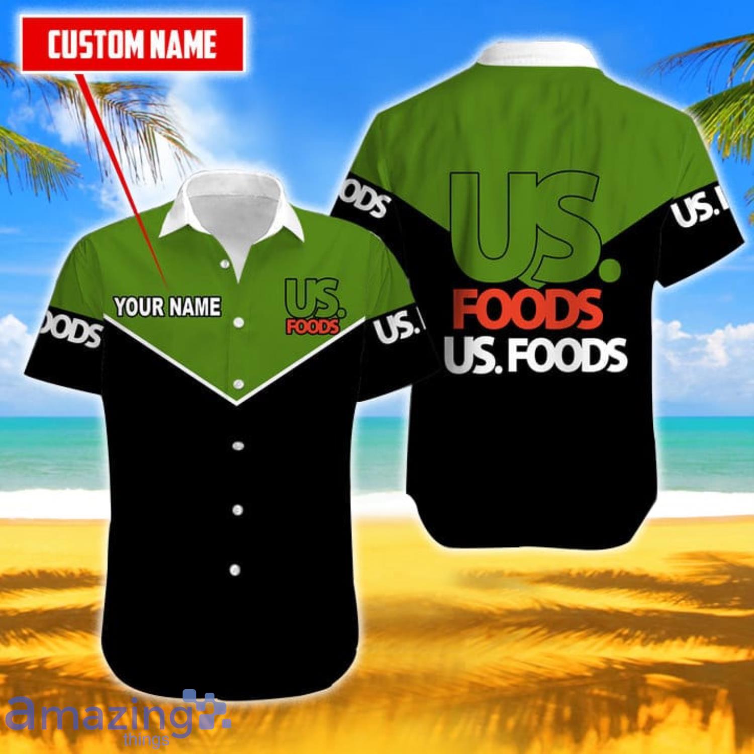 Short Sleeve Custom Name Hawaiian Shirt For Men And Women Us Foods Xtkh3771 Product Photo 1