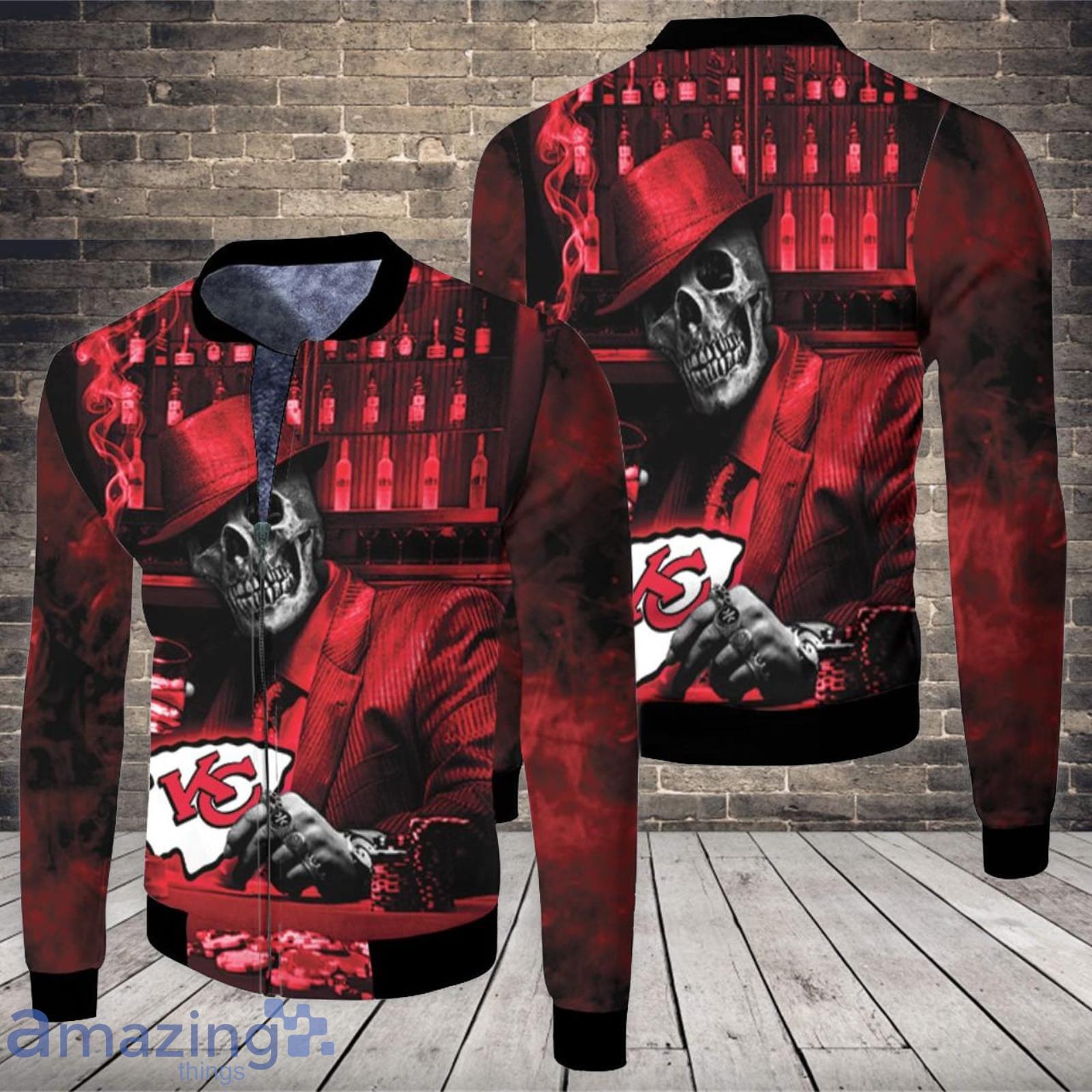 NFL Kansas City Chiefs Skull Limited Edition All Over Print Bomber