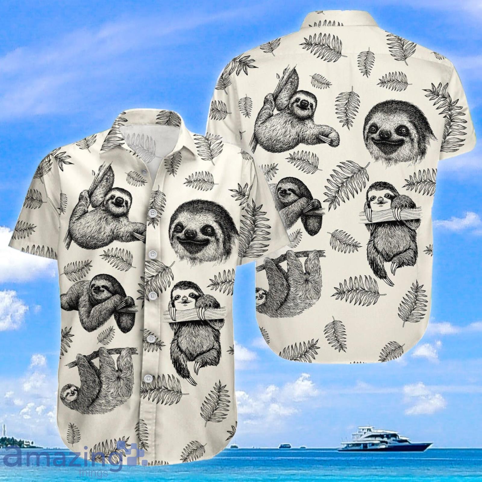 Sloth Hawaiian Shirt And Shorts Man Sloth Shirt Sloth Button Shirt Sloth Lover Shirt Product Photo 1