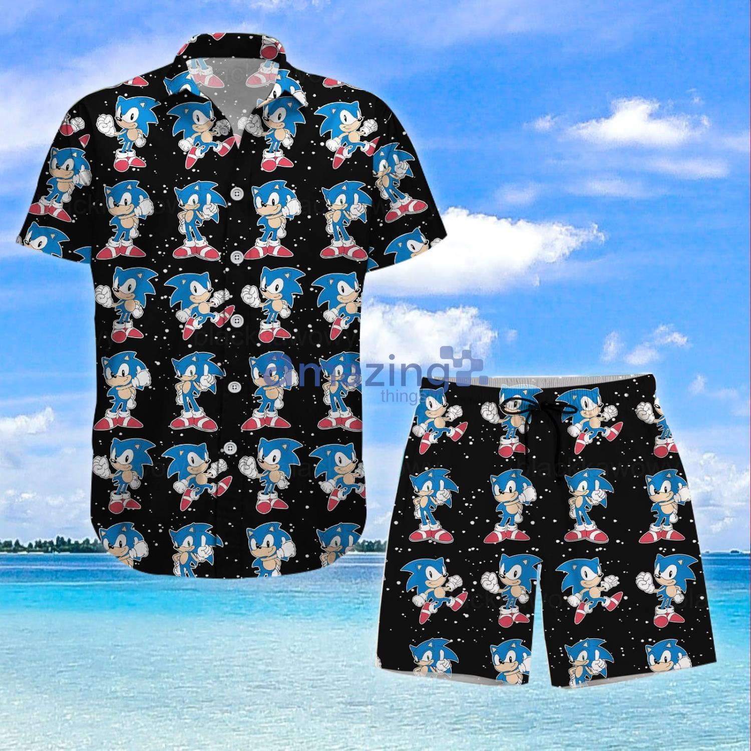 Sonic Lover Sonic The Hedgehog Funny Summer Gift Hawaiian Shirt And Shorts Product Photo 1