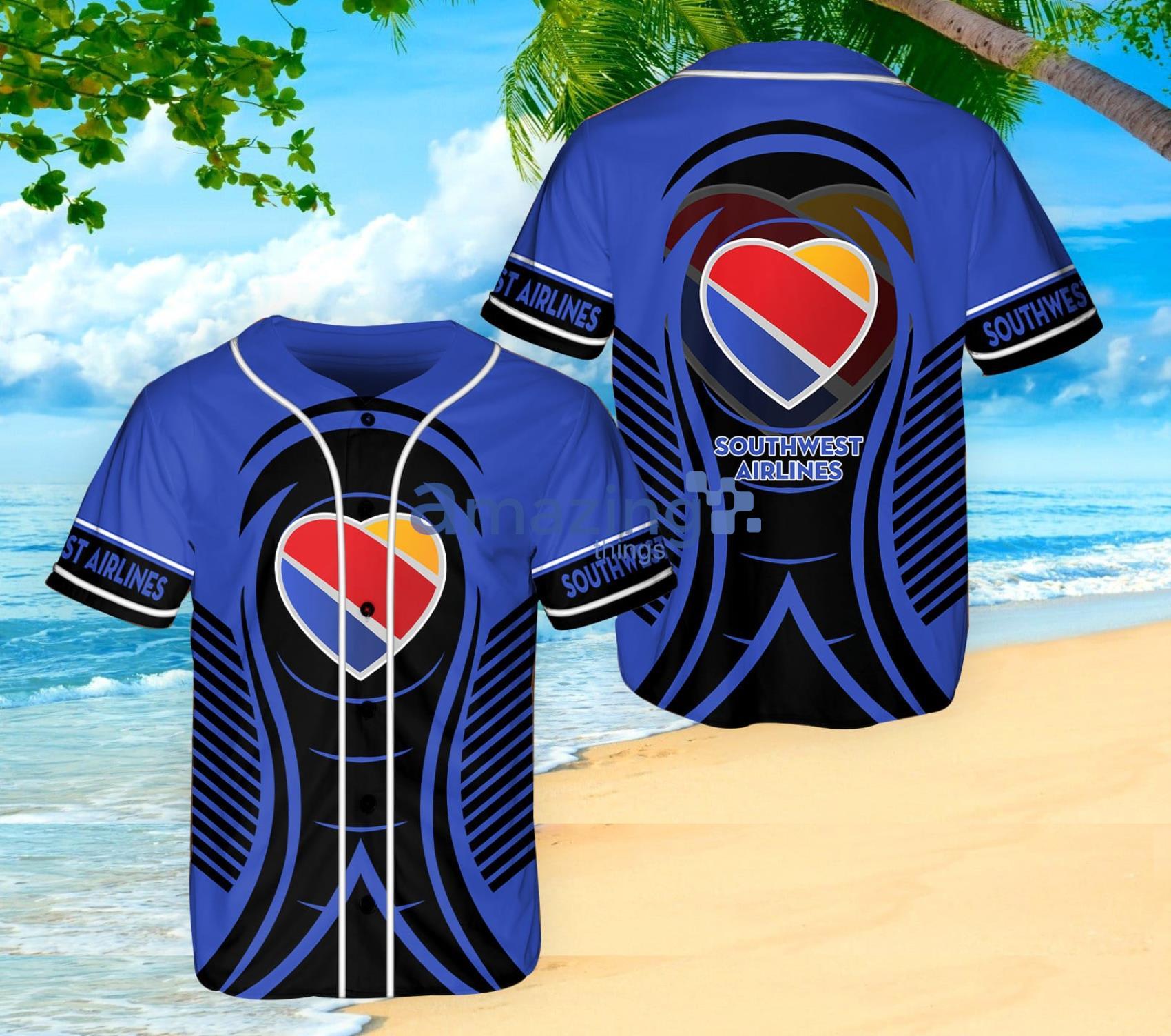 Southwest Airlines All Over Printed Baseball Jersey Shirt Product Photo 1