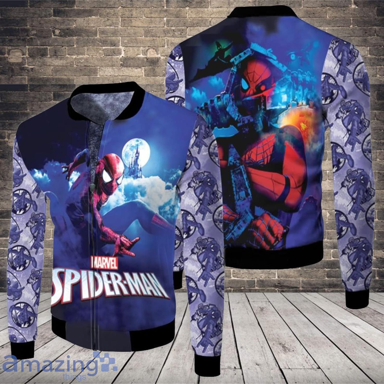 Spider Man No Way Home The Night Sky The Friendly Neighbor Spider Man Gift For Spider Man Fans 3D All Over Printed Fleece Bomber Jacket Product Photo 1