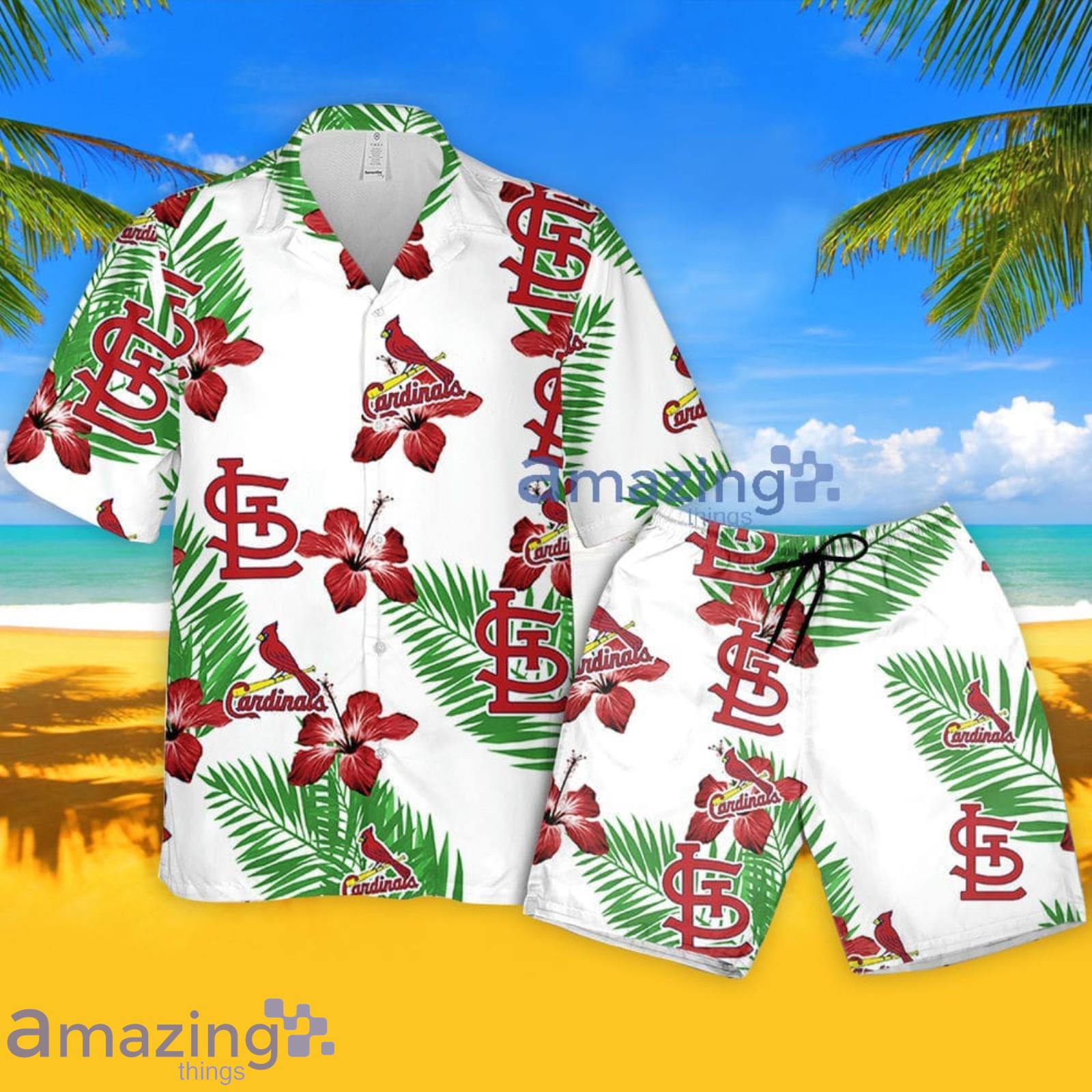 St. Louis Cardinals Funny Hawaiian Shirt Hibiscus Flower Pattern