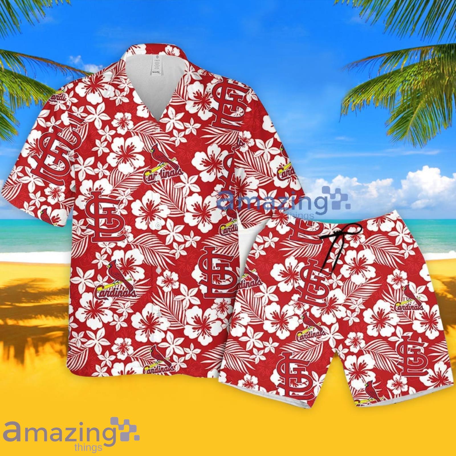 St Louis Cardinals Flamingo Hawaiian Shirt And Shorts Summer