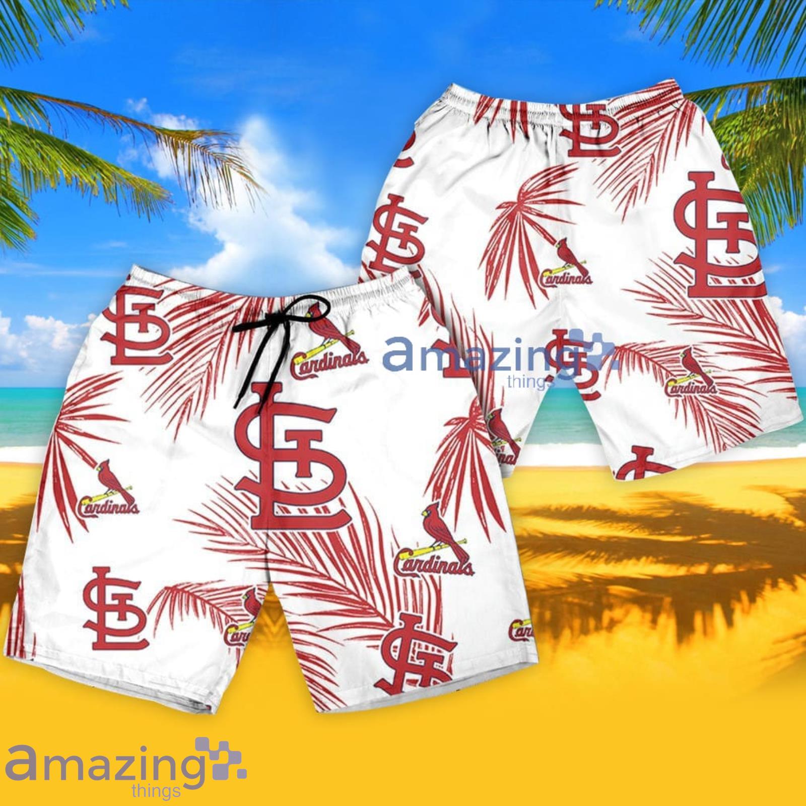 St Louis Cardinals Hawaiian Shirt Palm Leaves St Louis Cardinals