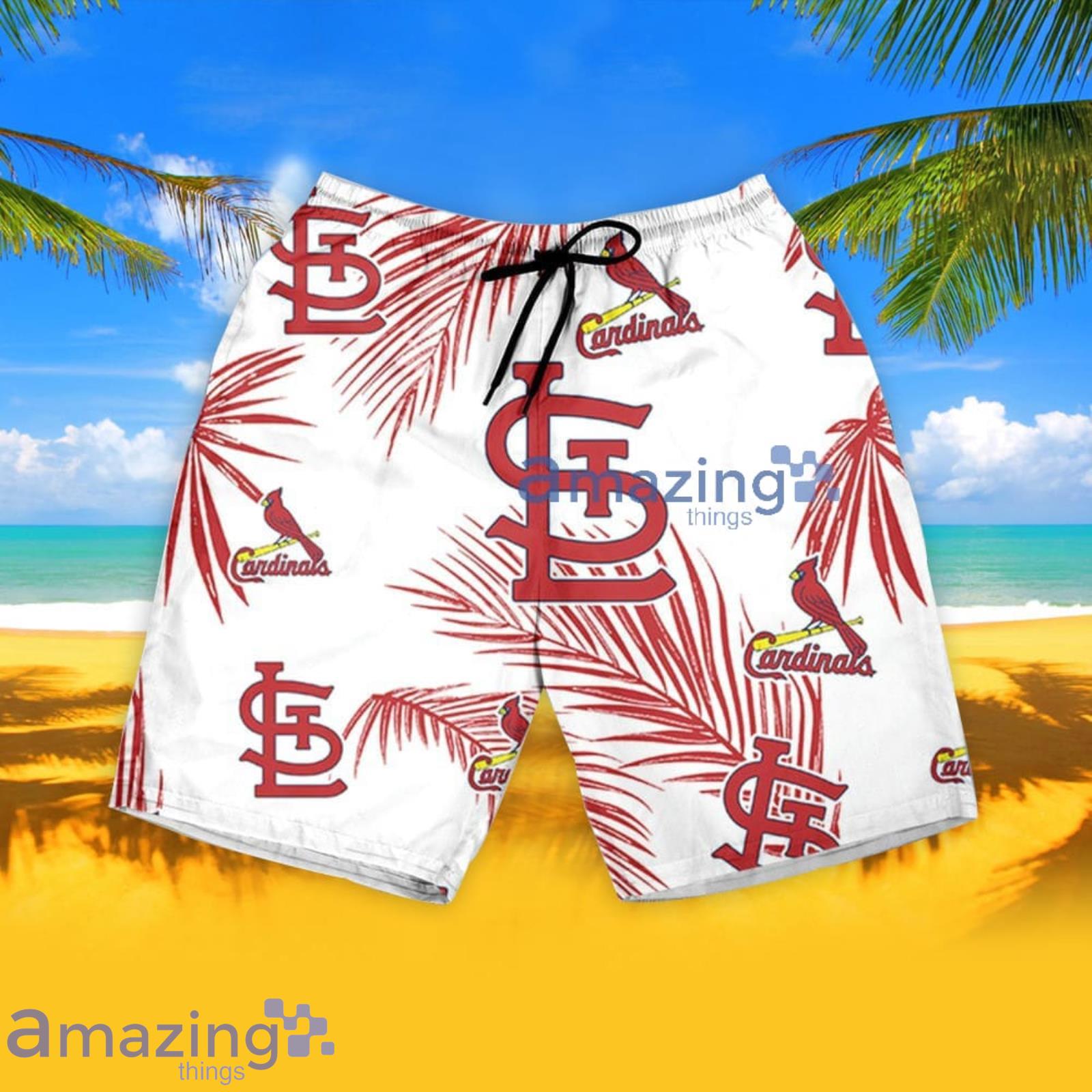 St Louis Cardinals Hawaiian Shirt Palm Leaves St Louis Cardinals