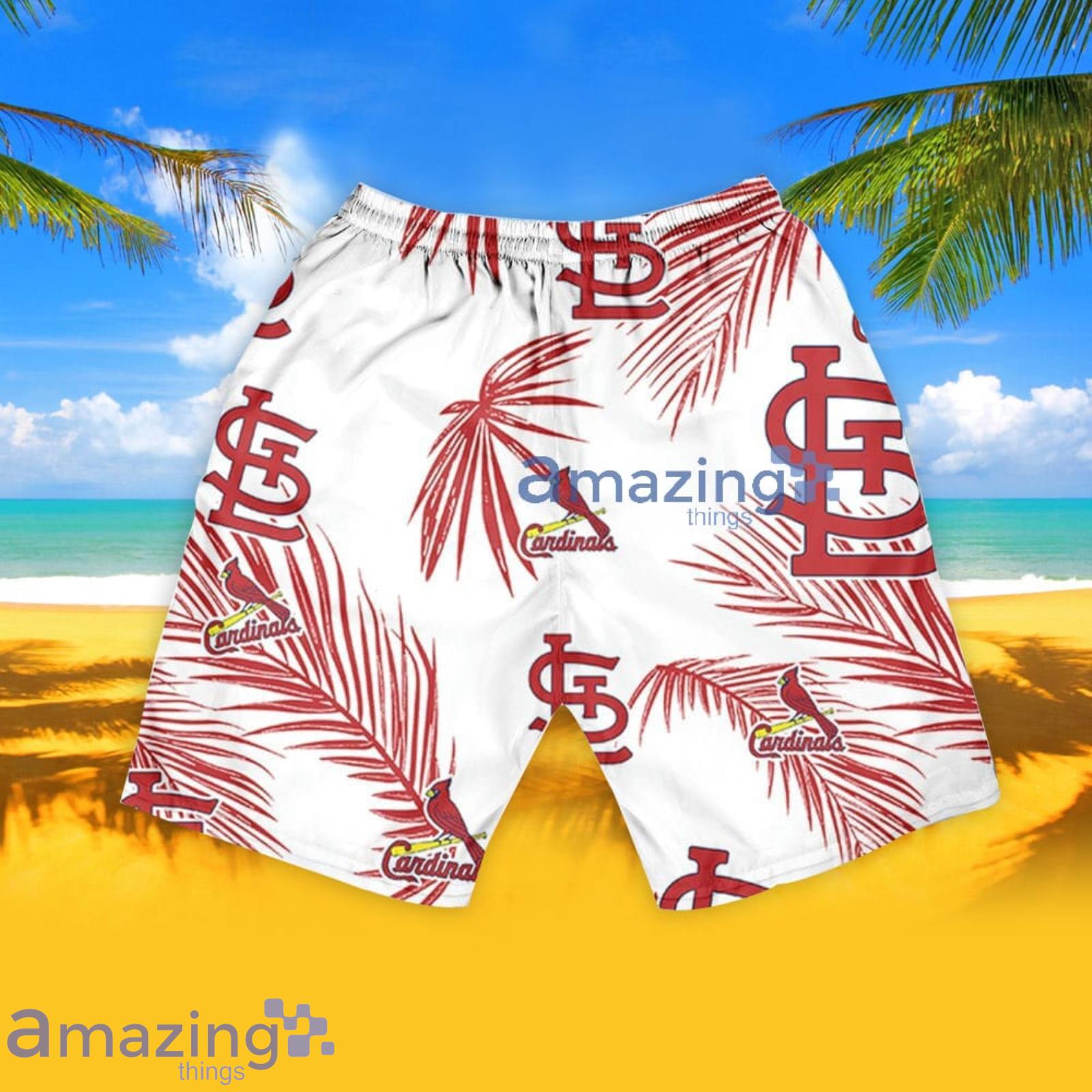 St Louis Cardinals Hawaiian Shirt Palm Leaf St Louis Cardinals