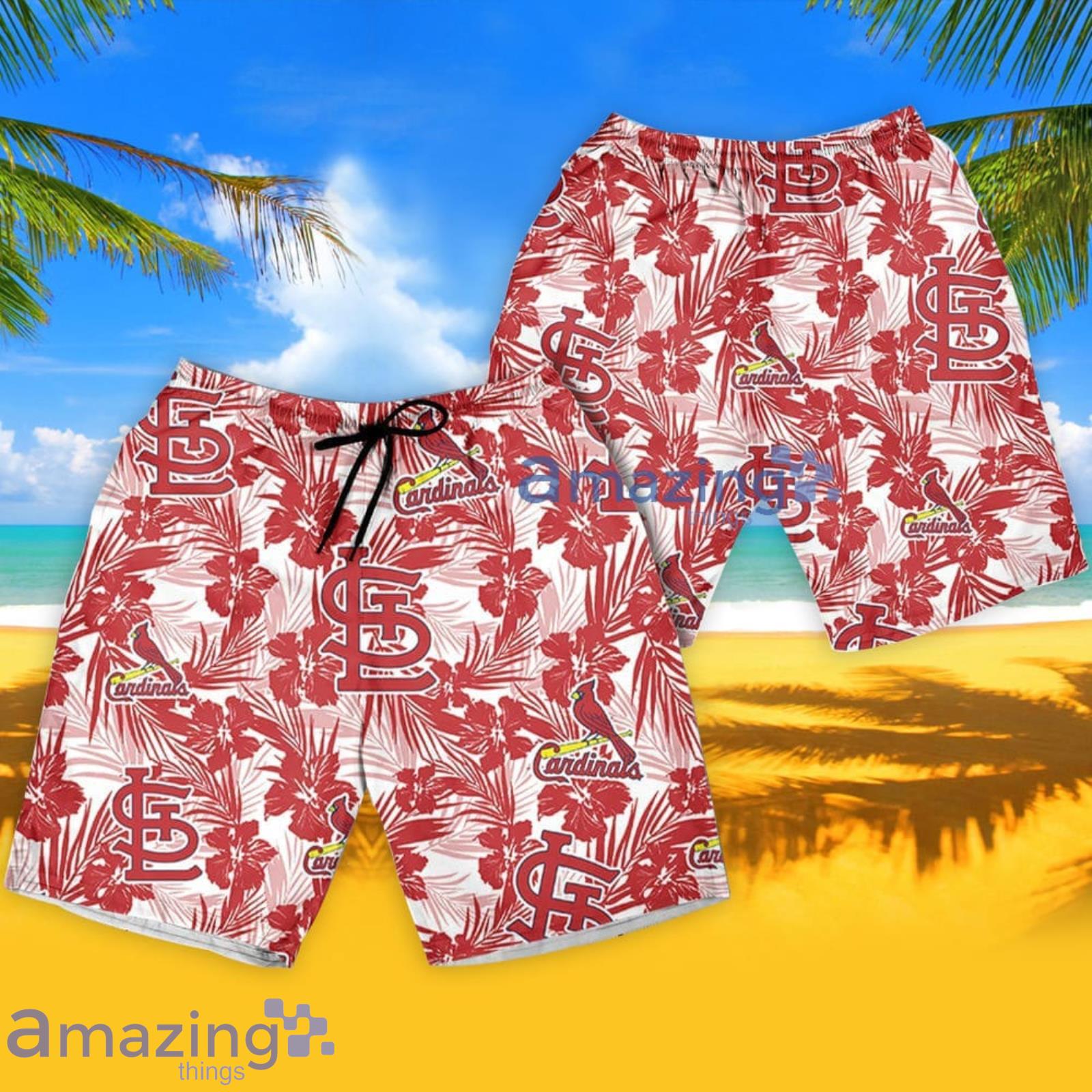 STL Cardinals Hawaiian Shirt Flower Pattern St Louis Cardinals