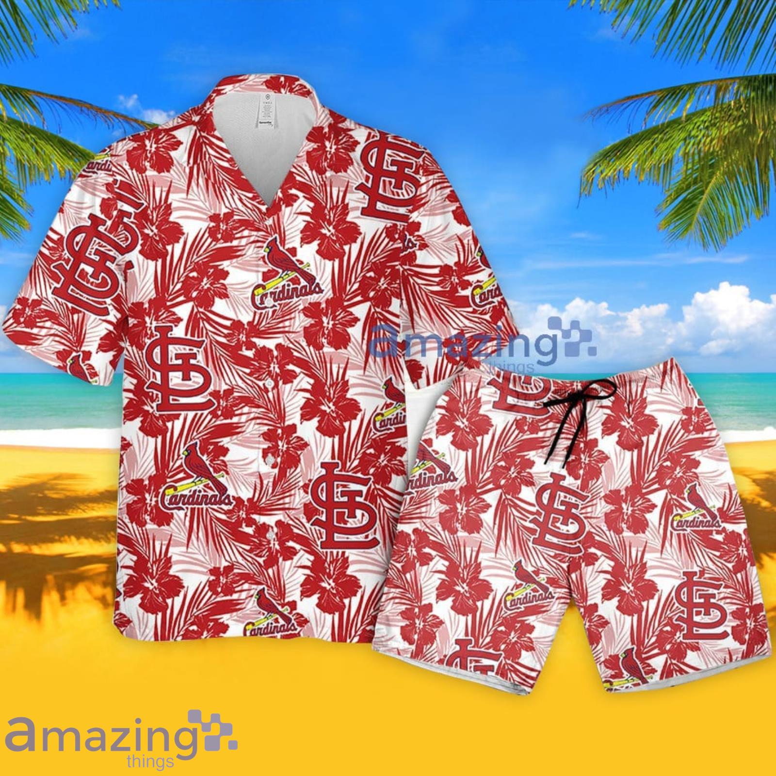 STL Cardinals Hawaiian Shirt Flower Pattern St Louis Cardinals