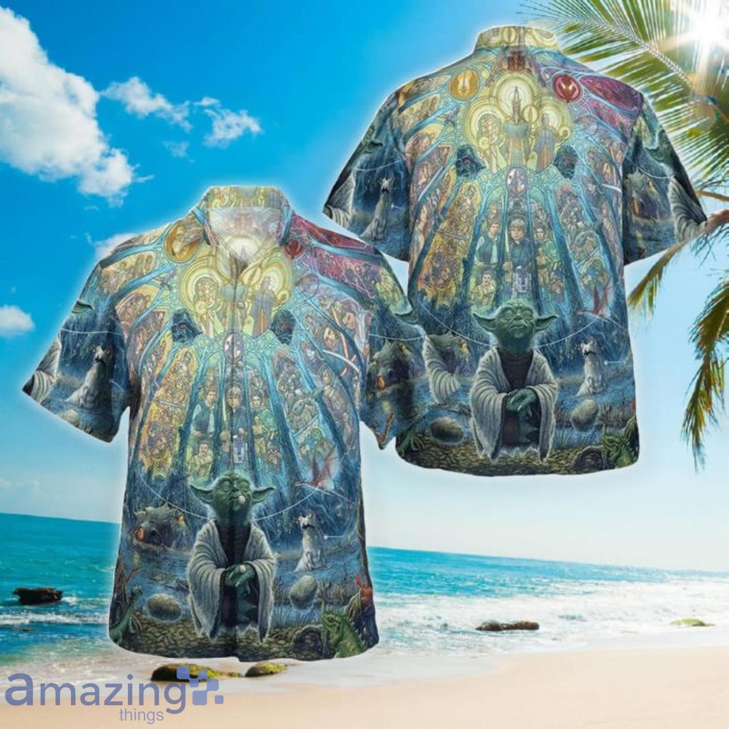 Star Wars Celebration – Yoda Art Aloha Summer Gift Hawaiian Shirt Product Photo 1