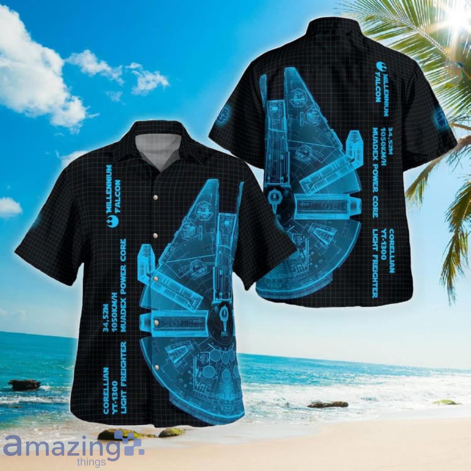 Star Wars Millennium Falcon Aloha Summer Gift Hawaiian Shirt Product Photo 1
