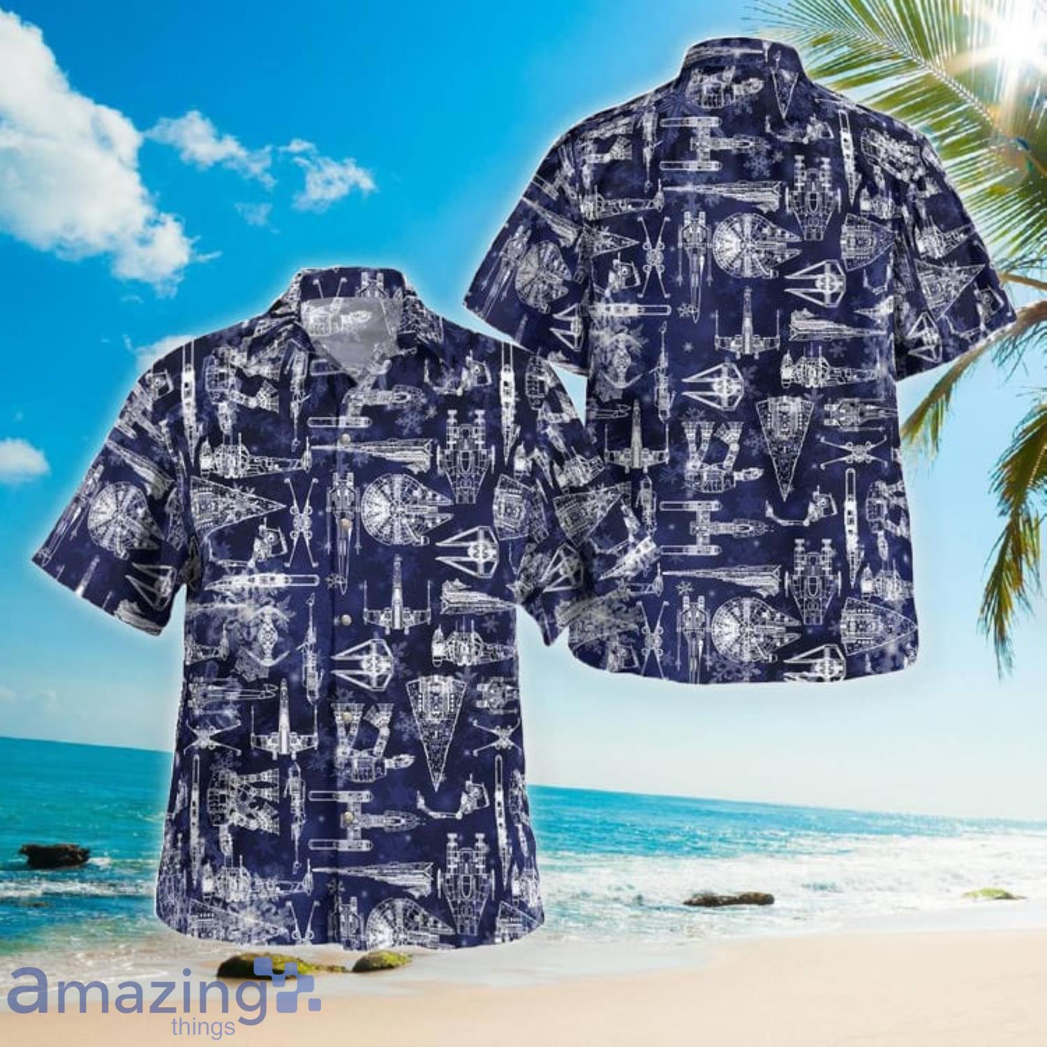 Star Wars Summer Hawaiian Shirt Spaceships Tropical Aloha 