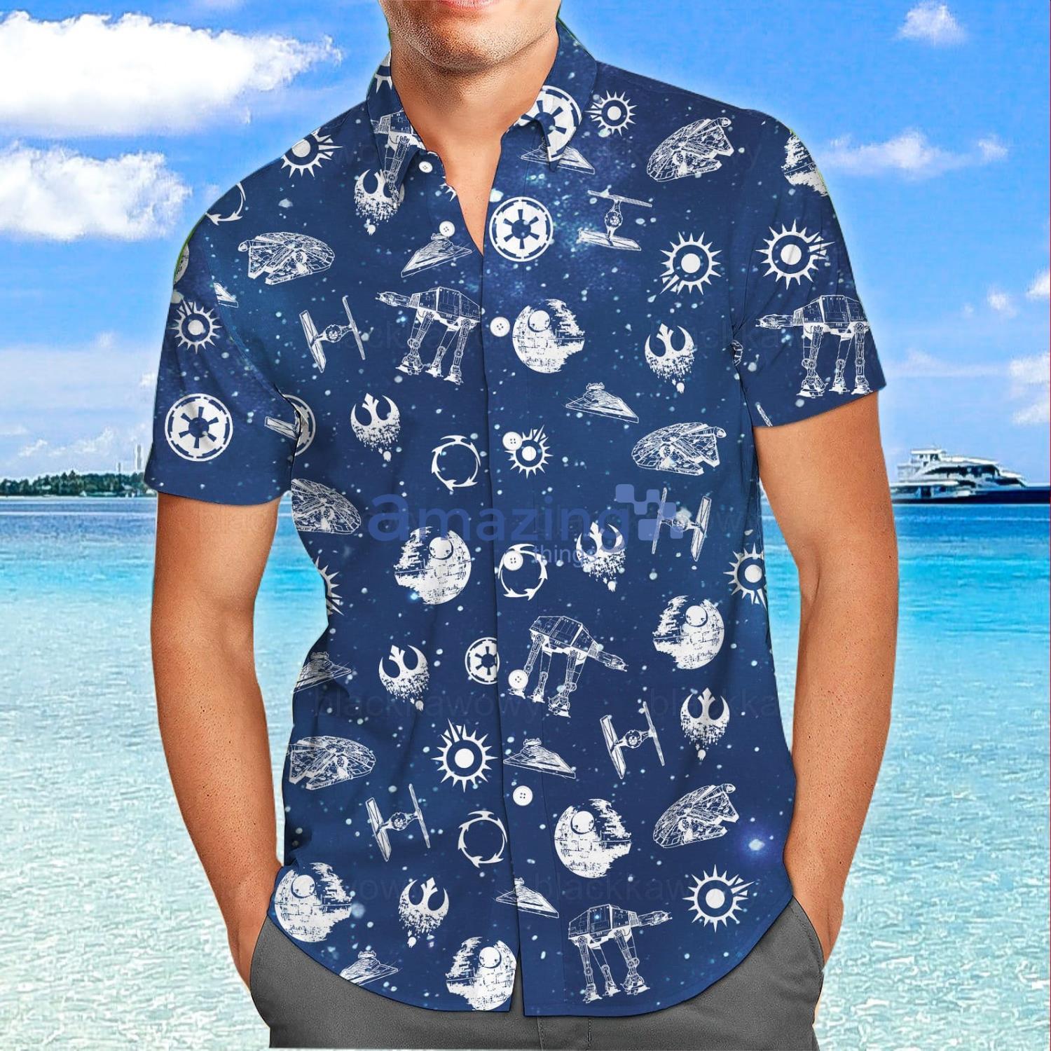 Star Wars Hawaiian Shirt, Star Wars Shirt, Spaceship Summer Button