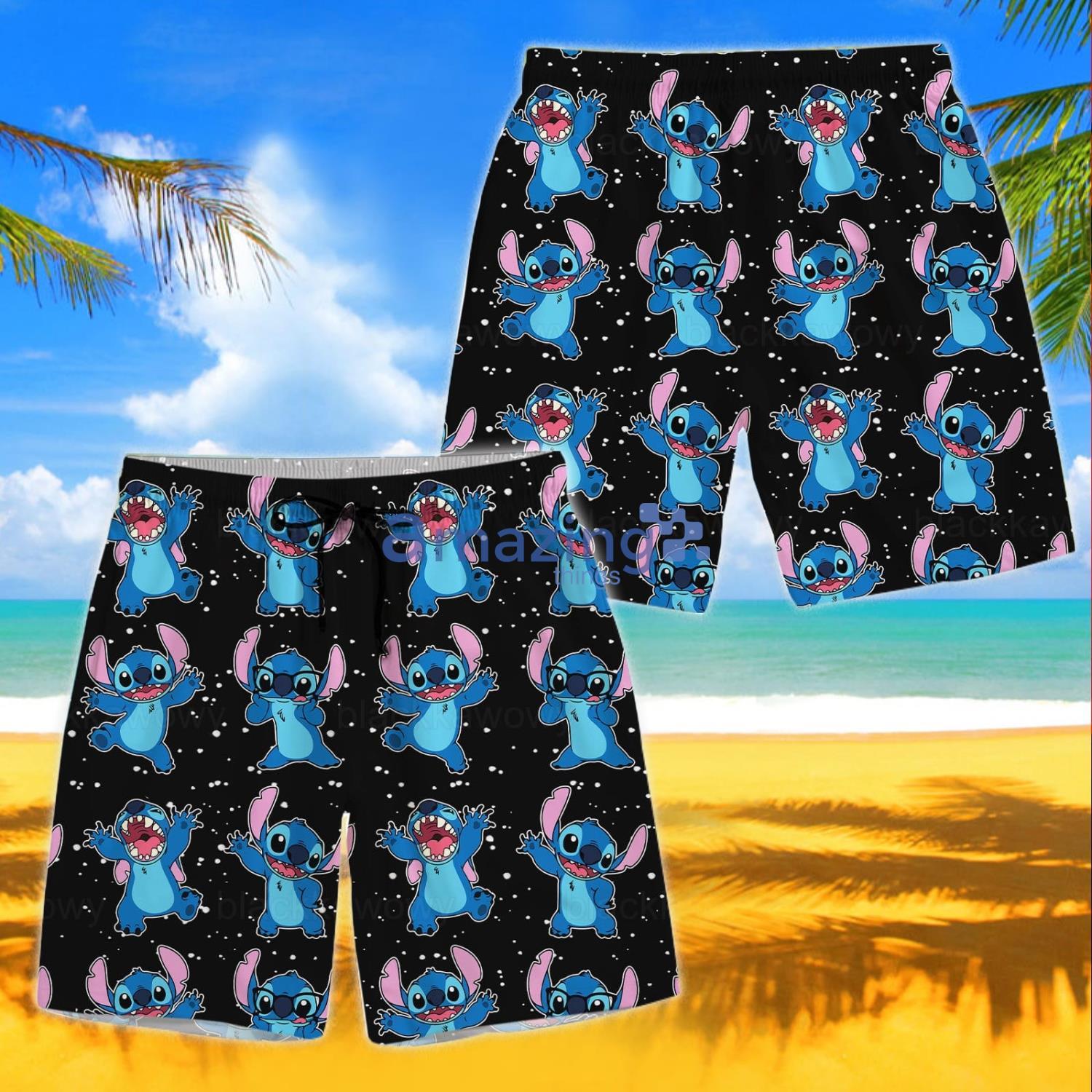 Stitch Lover Disney Stitch Funny Summer Gift Hawaiian Shirt And Shorts image Stitch Lover Disney Stitch Funny Summer Gift Hawaiian Shirt And Shorts Product Photo 3