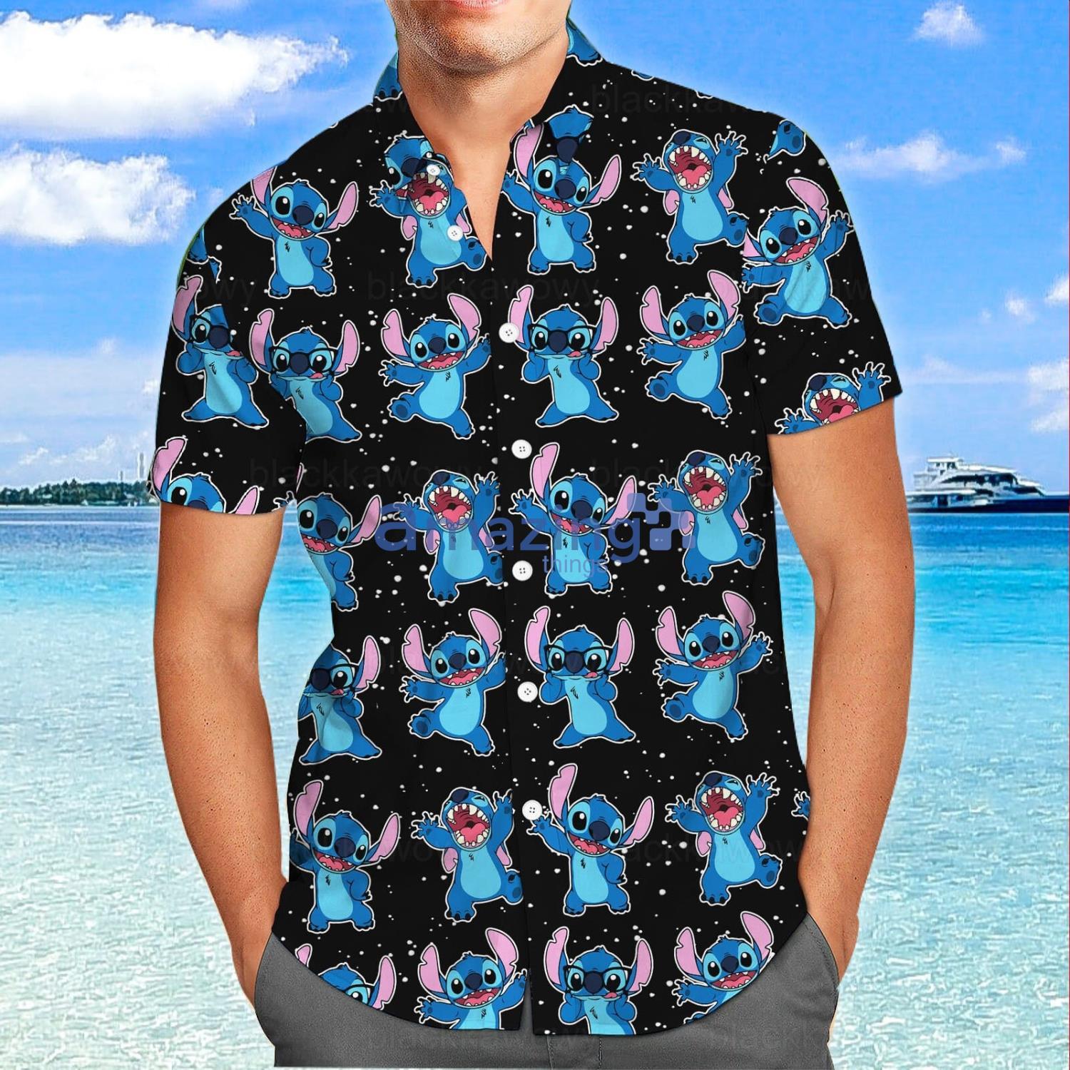 Stitch Lover Disney Stitch Funny Summer Gift Hawaiian Shirt And Shorts image Stitch Lover Disney Stitch Funny Summer Gift Hawaiian Shirt And Shorts Product Photo 4